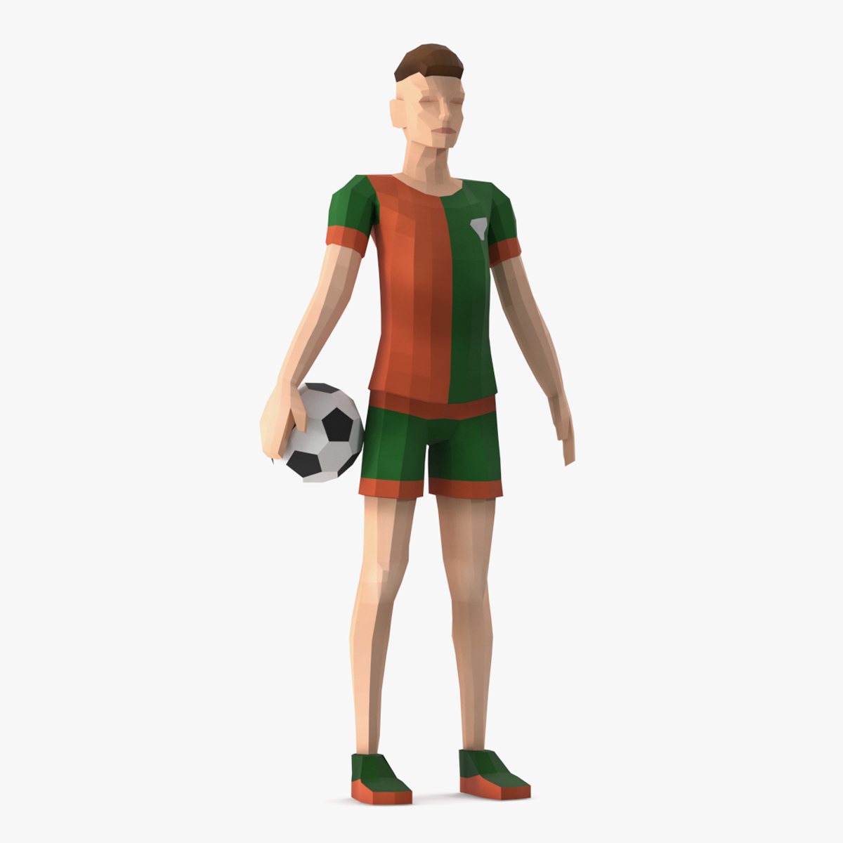 3D model Football Player Low Poly Rigged for Cinema 4D