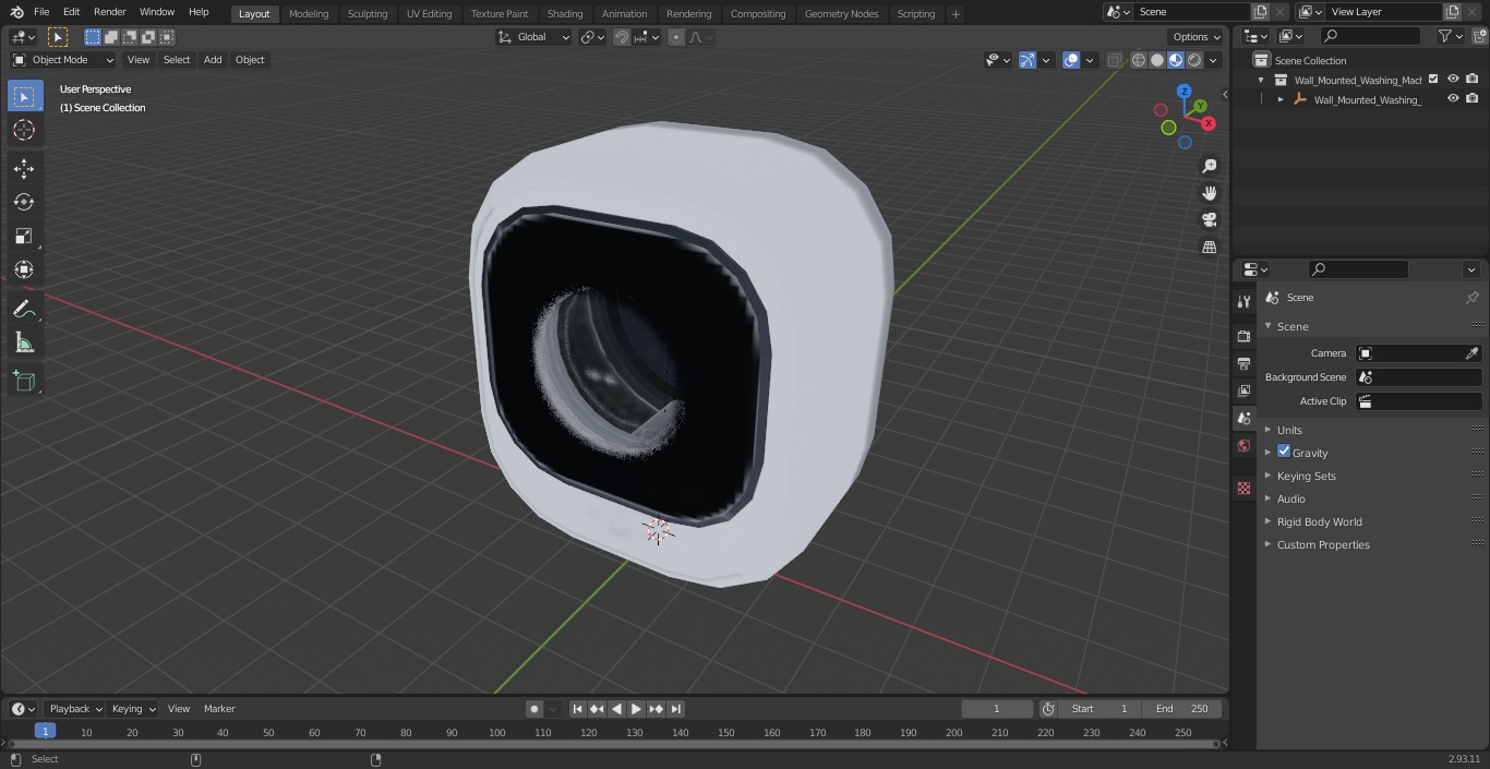 3D model Wall Mounted Washing Machine Daewoo