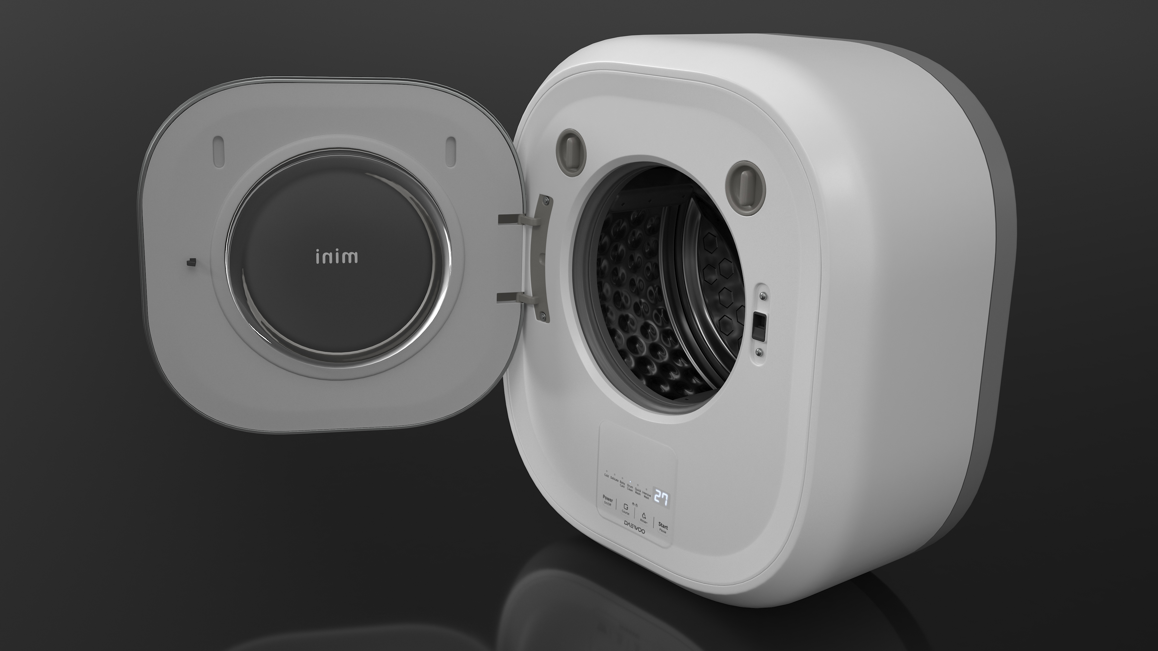 3D model Wall Mounted Washing Machine Daewoo