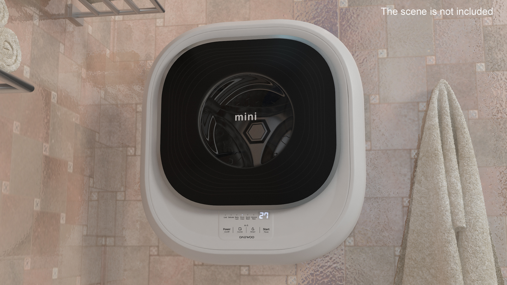 3D model Wall Mounted Washing Machine Daewoo