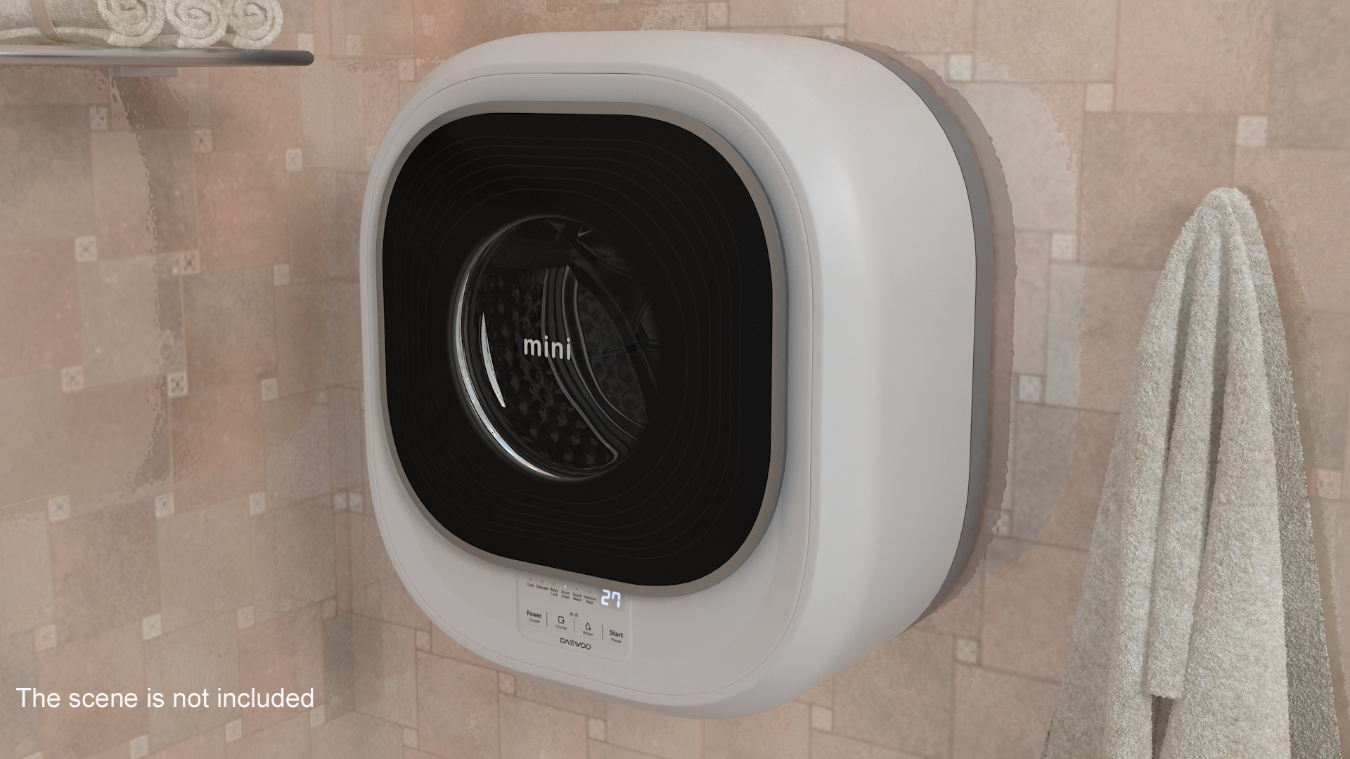 3D model Wall Mounted Washing Machine Daewoo