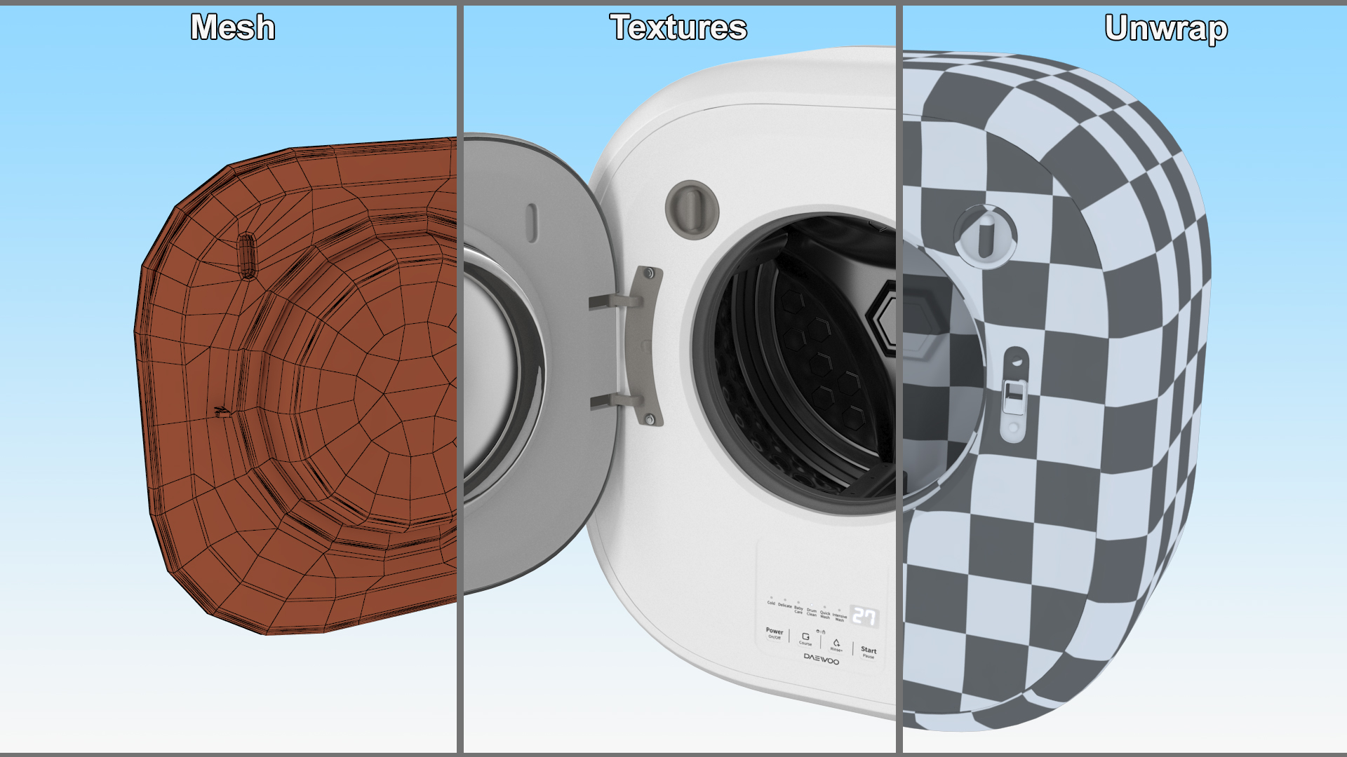 3D model Wall Mounted Washing Machine Daewoo