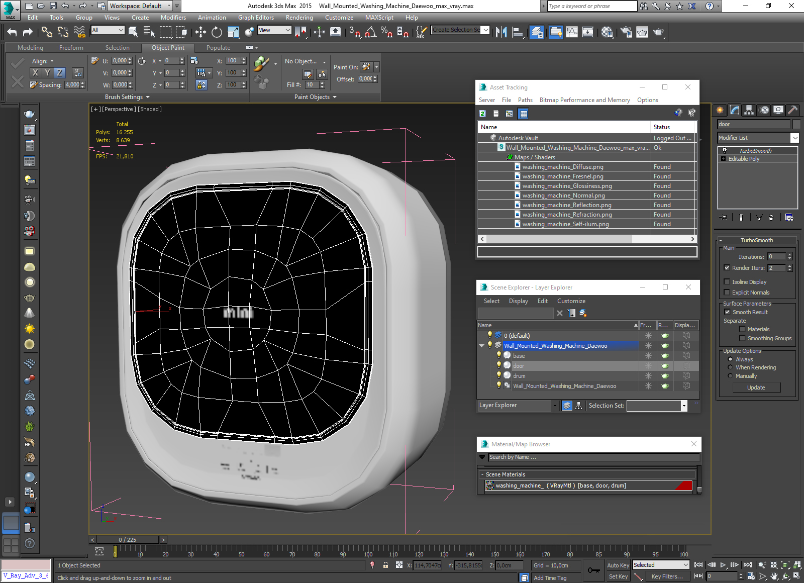3D model Wall Mounted Washing Machine Daewoo