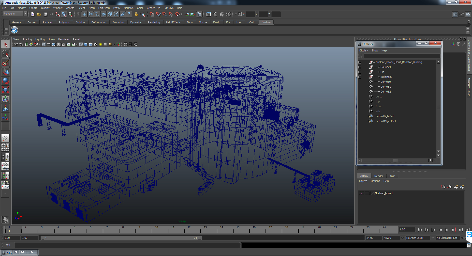 3D Nuclear Power Plant Reactor Building