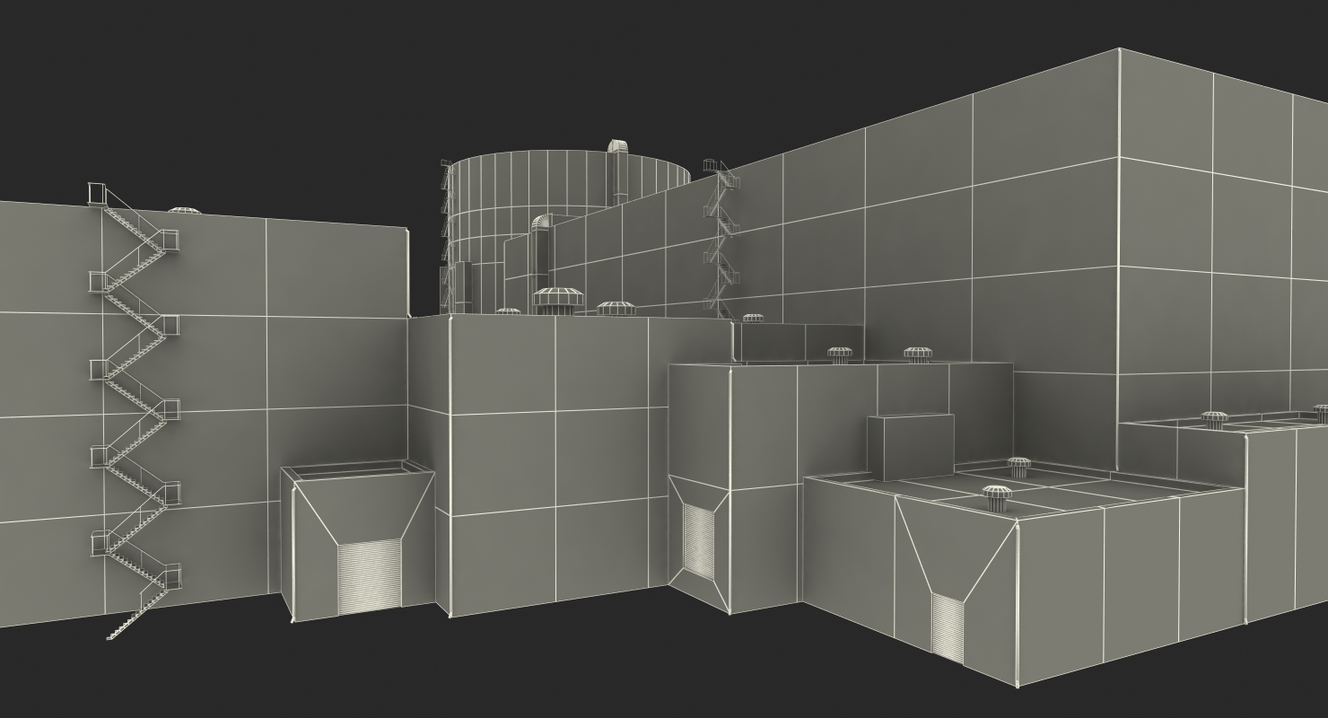 3D Nuclear Power Plant Reactor Building