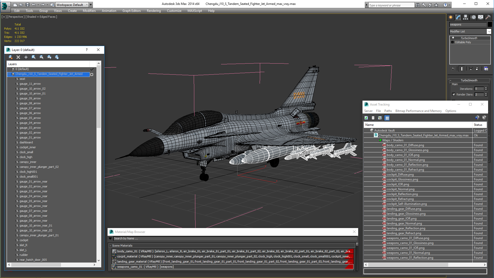 3D model Chengdu J10 S Tandem Seated Fighter Jet Armed