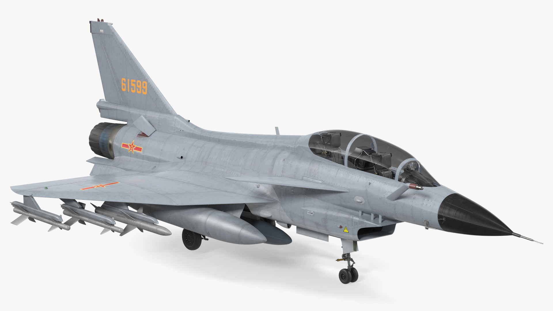 3D model Chengdu J10 S Tandem Seated Fighter Jet Armed