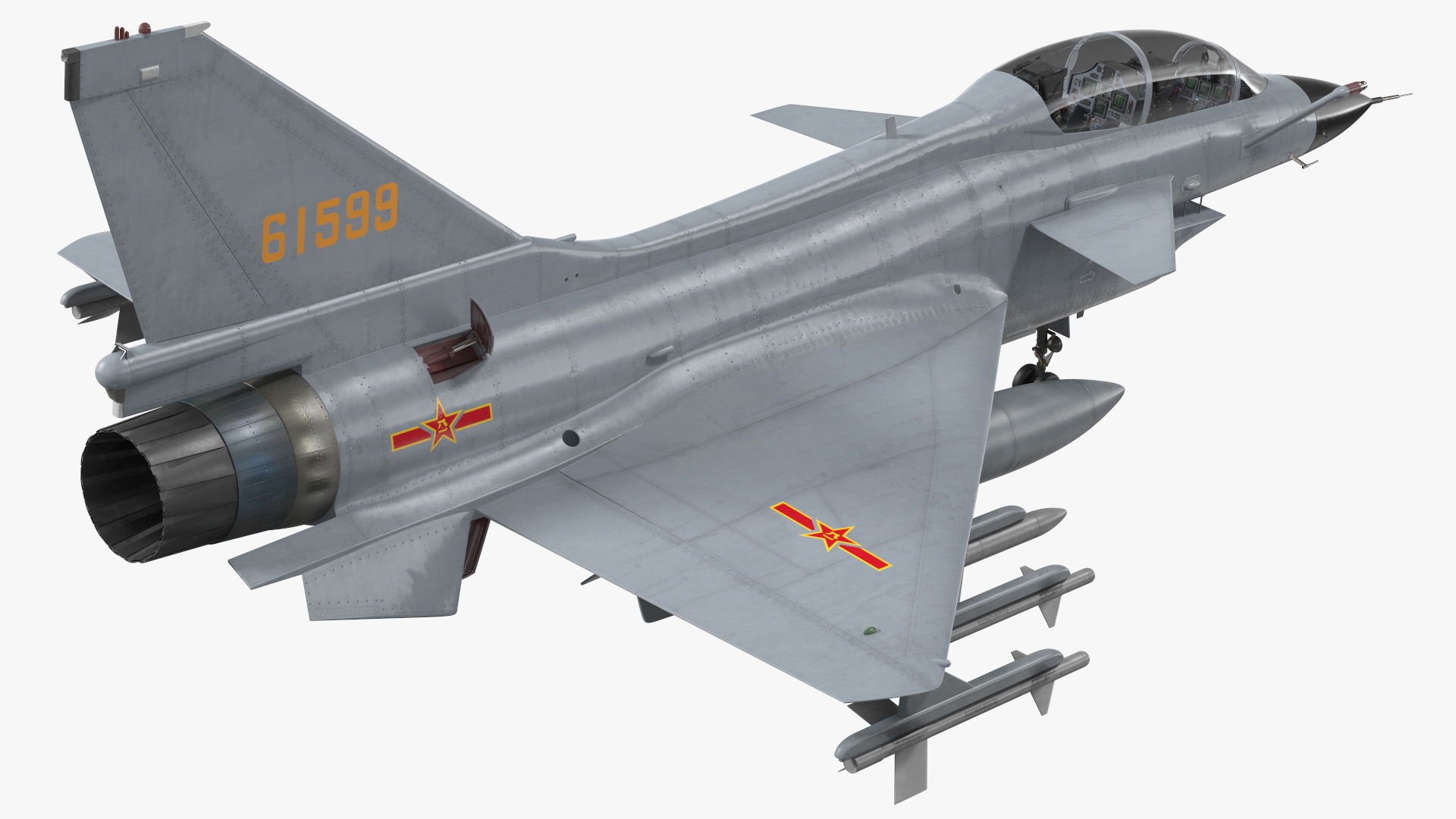 3D model Chengdu J10 S Tandem Seated Fighter Jet Armed
