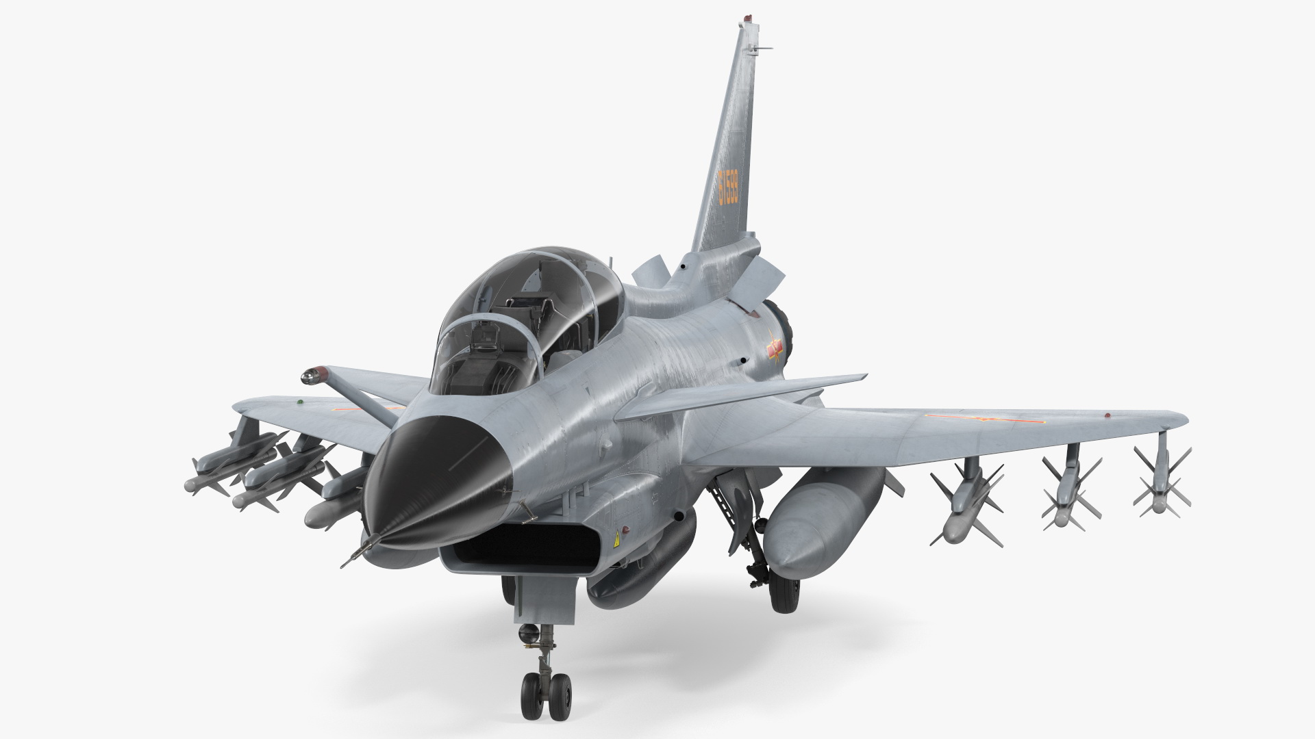 3D model Chengdu J10 S Tandem Seated Fighter Jet Armed