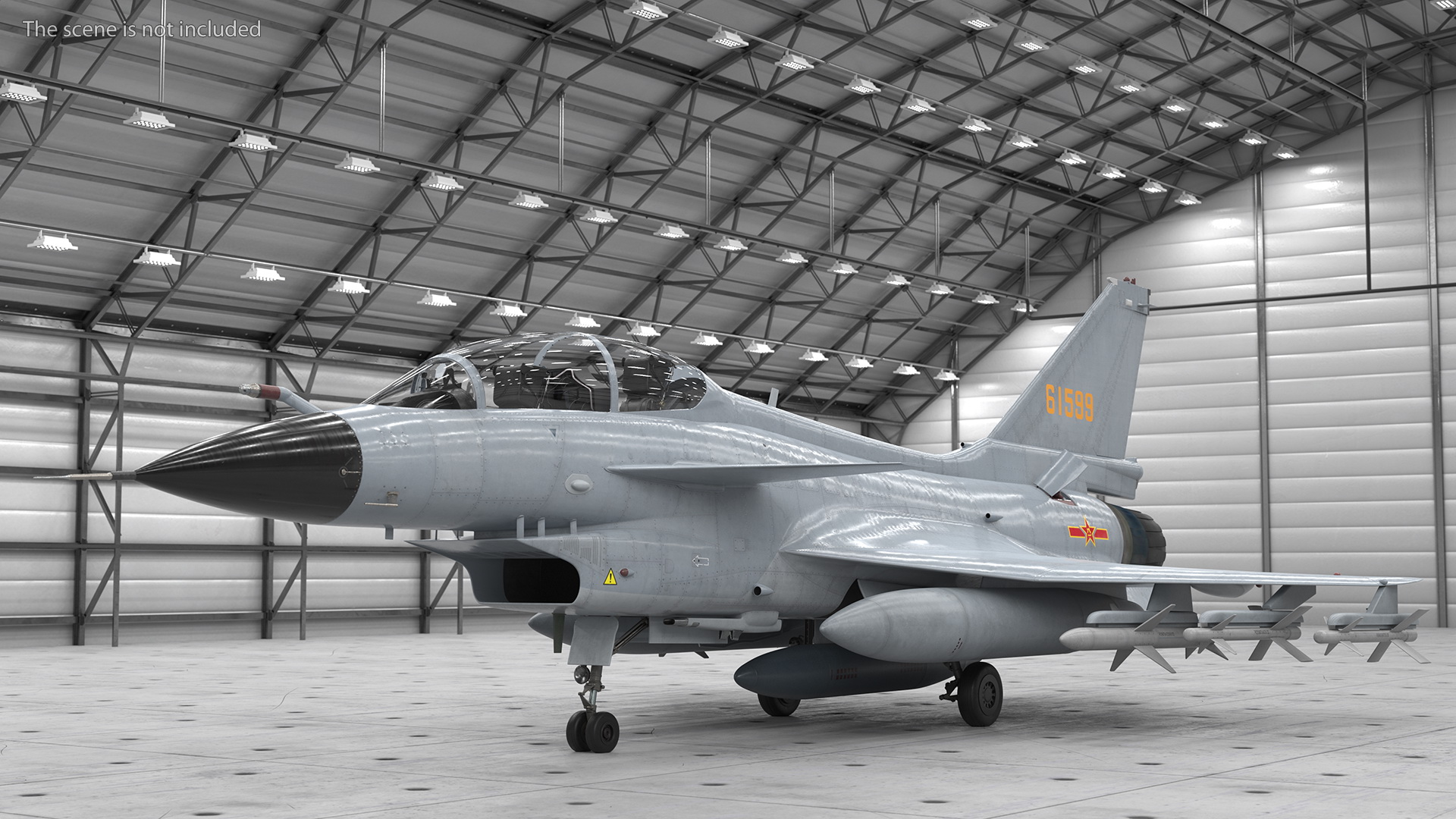 3D model Chengdu J10 S Tandem Seated Fighter Jet Armed