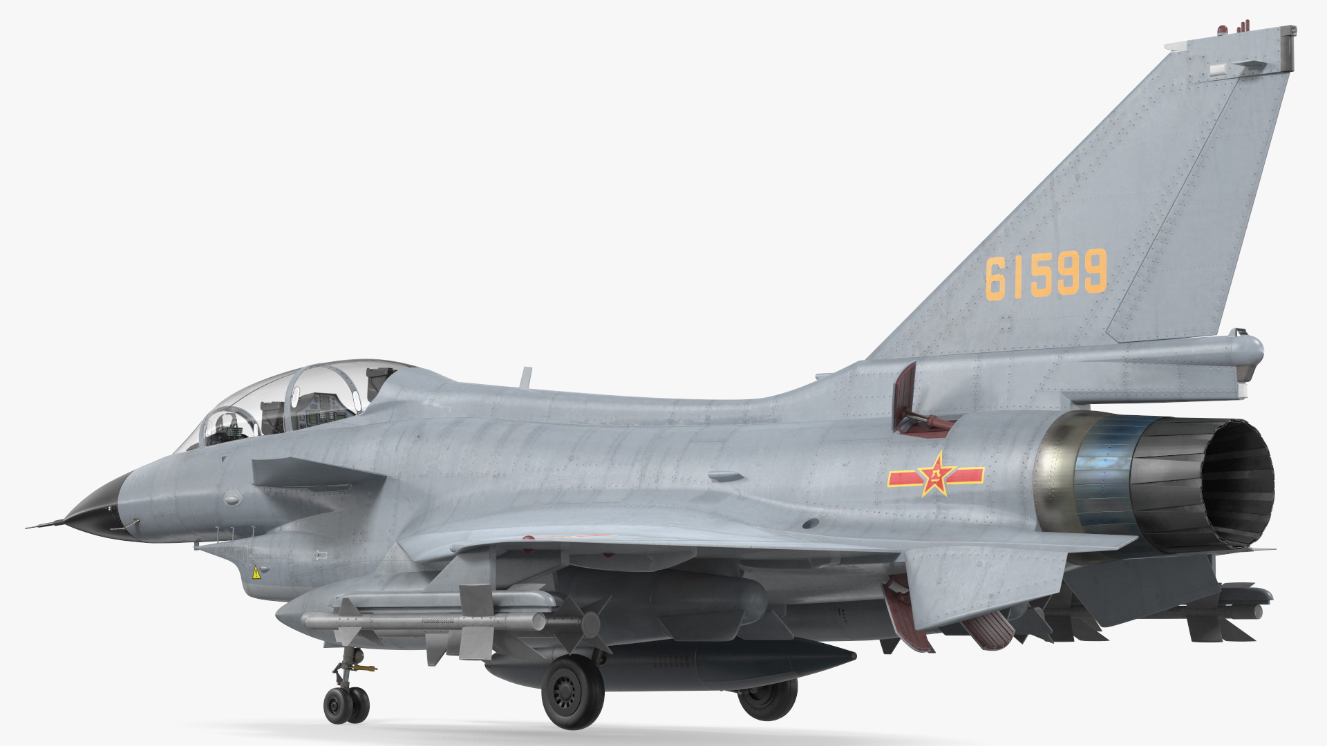 3D model Chengdu J10 S Tandem Seated Fighter Jet Armed