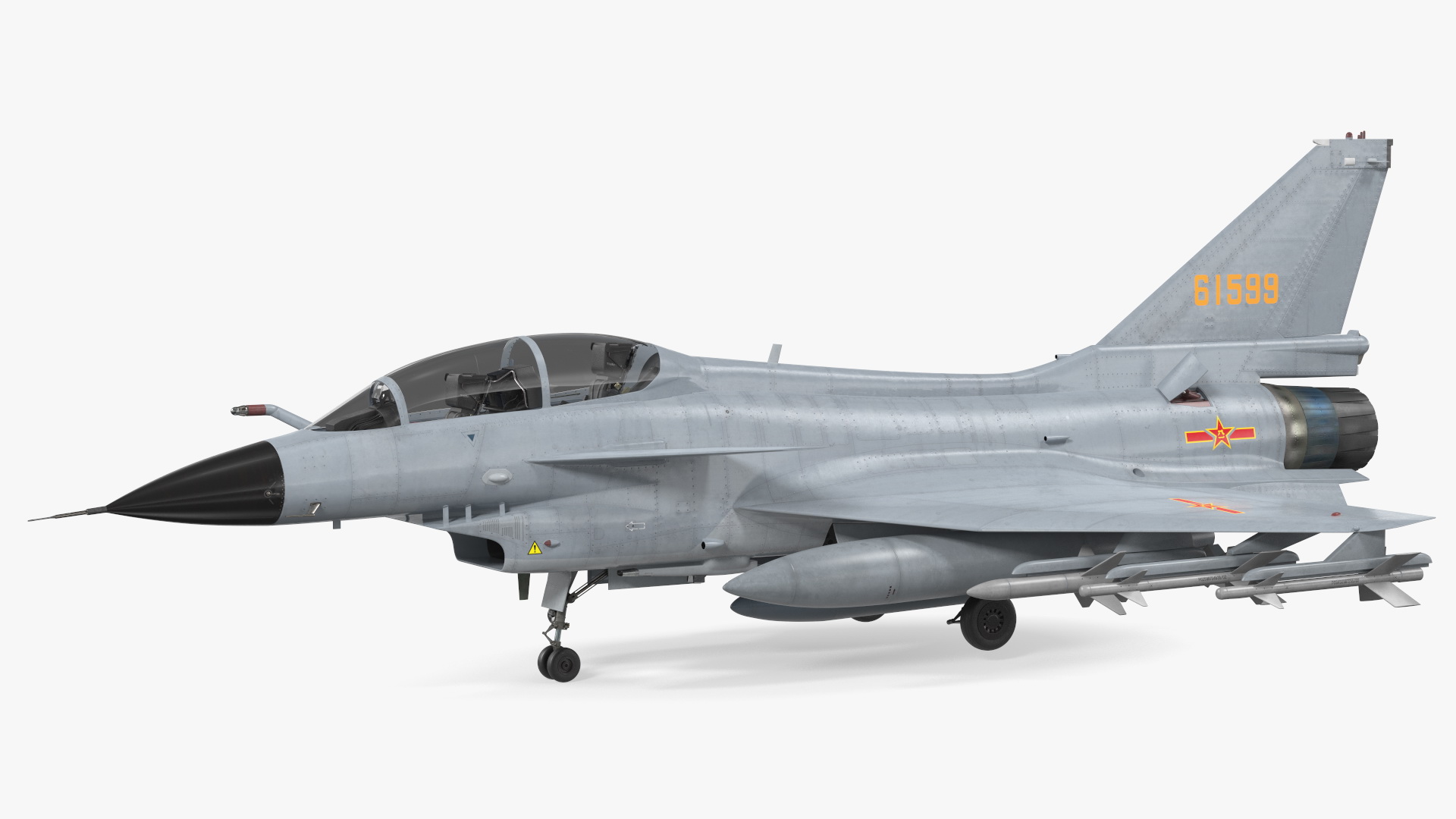3D model Chengdu J10 S Tandem Seated Fighter Jet Armed