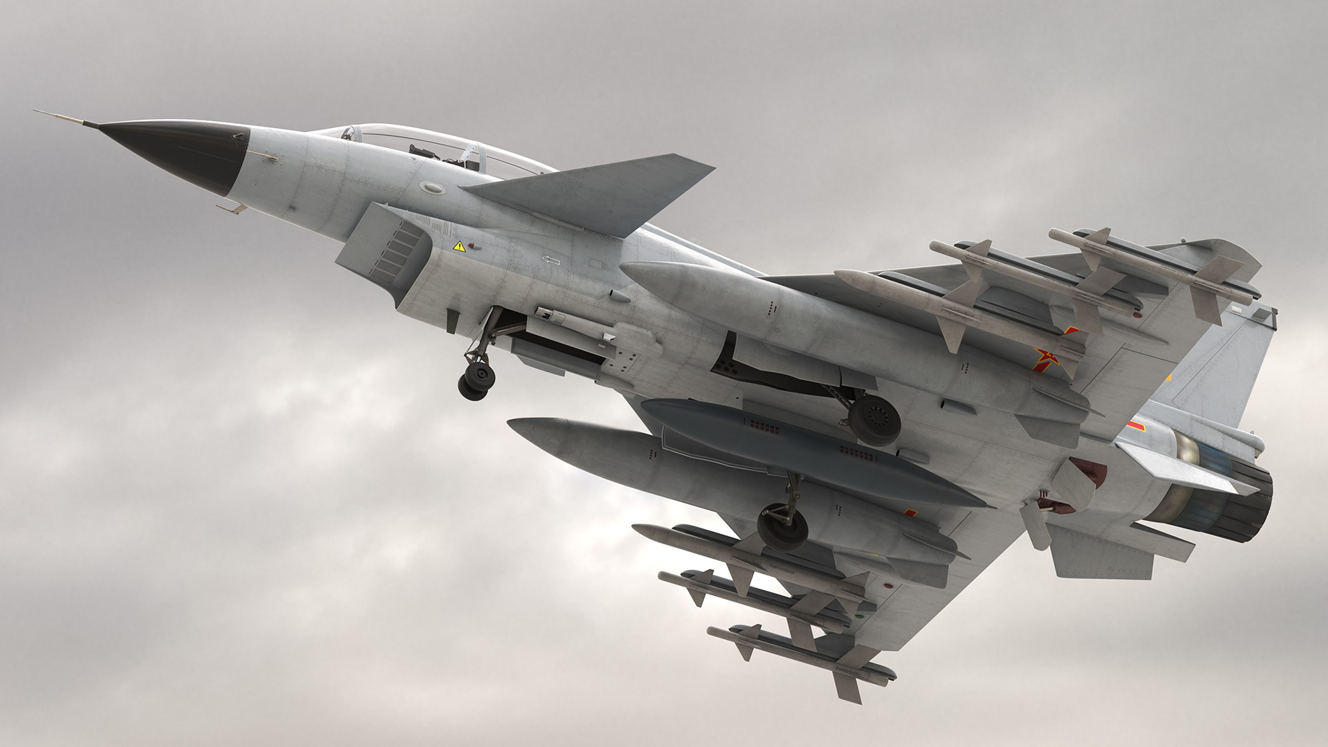 3D model Chengdu J10 S Tandem Seated Fighter Jet Armed