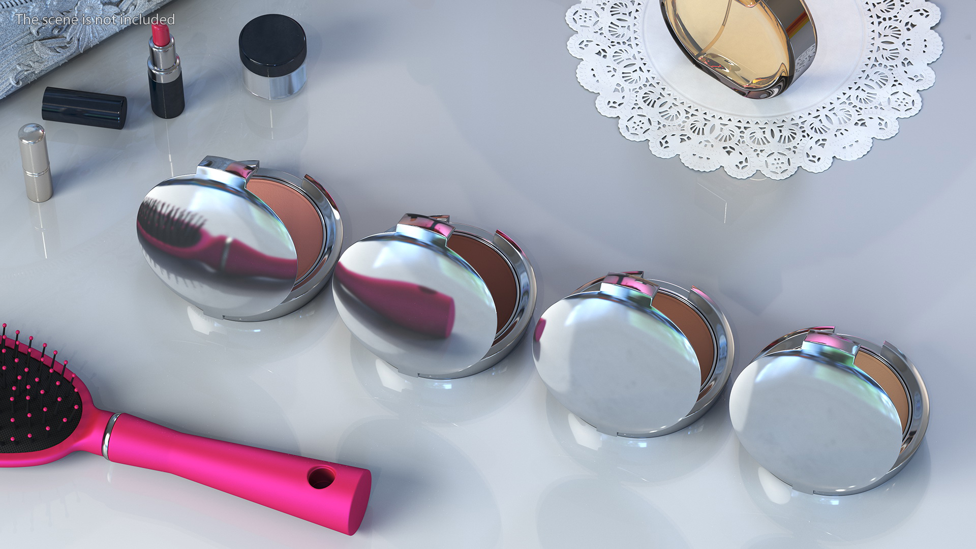 3D Compact Face Powder Cosmetics Set model