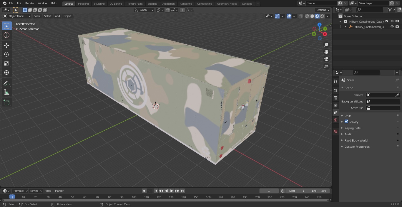3D model Military Containerized Data Center Simple Interior