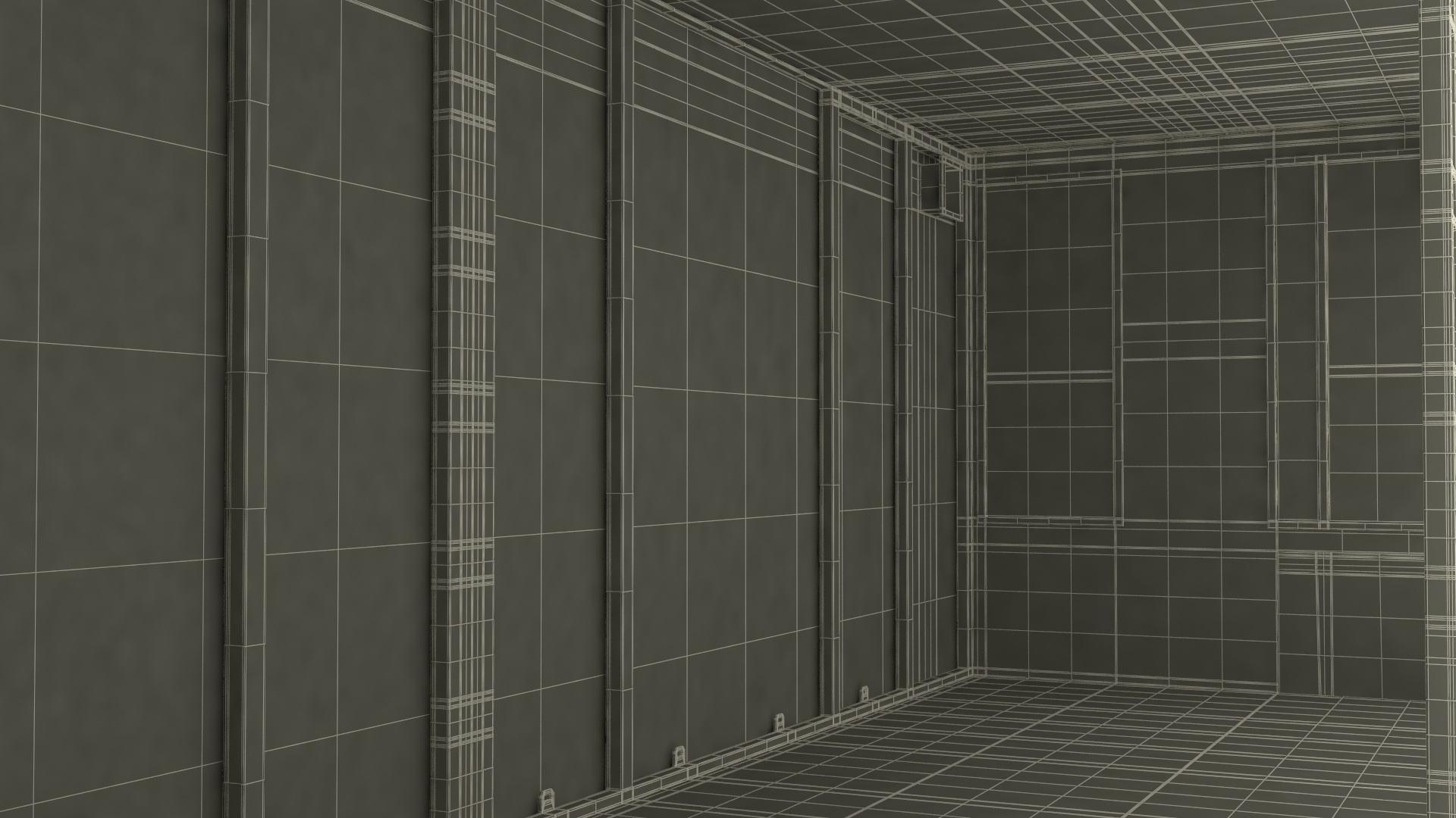 3D model Military Containerized Data Center Simple Interior