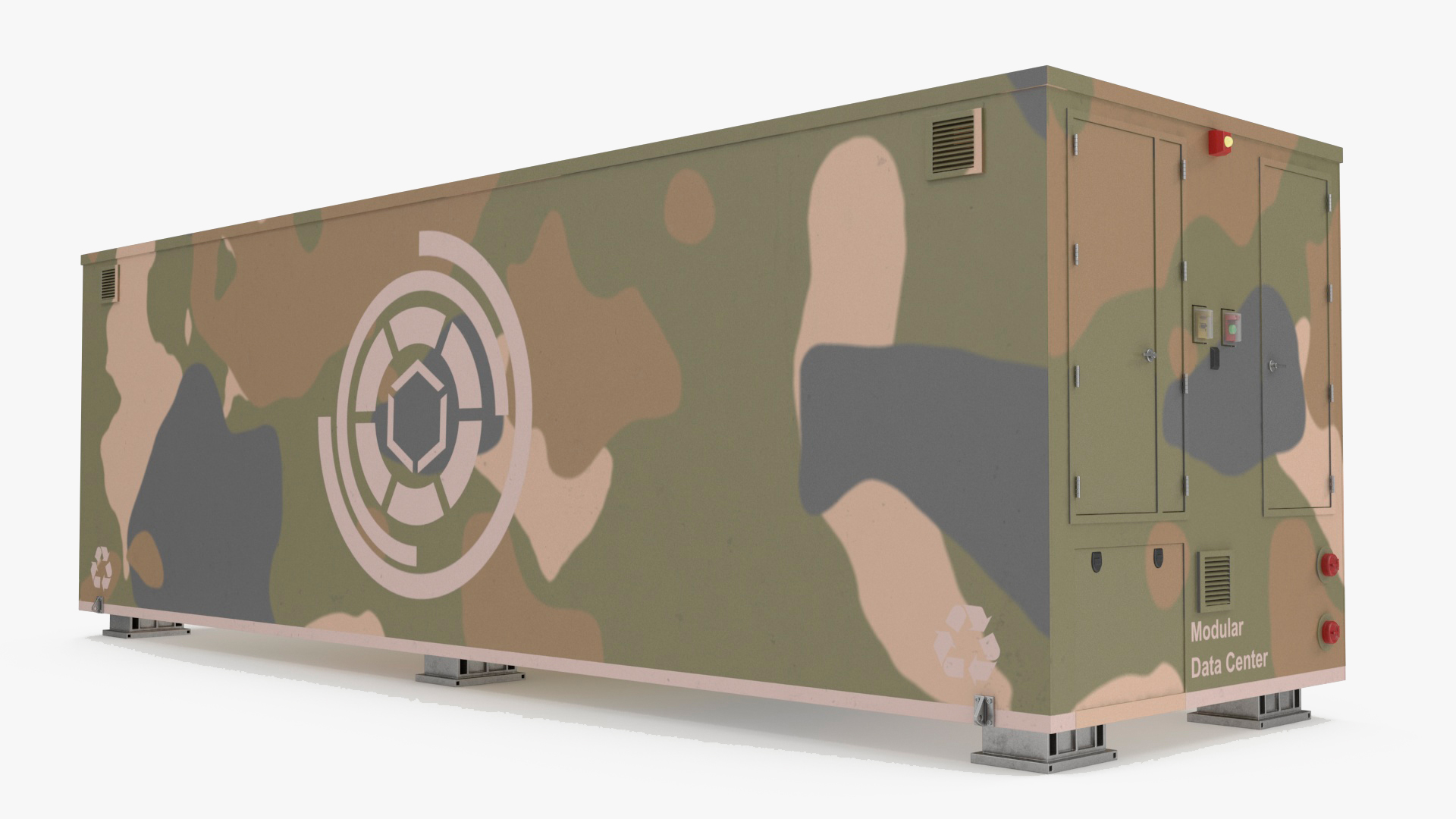 3D model Military Containerized Data Center Simple Interior