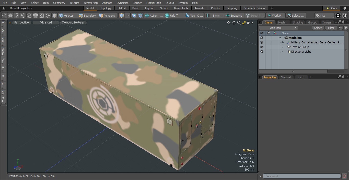 3D model Military Containerized Data Center Simple Interior