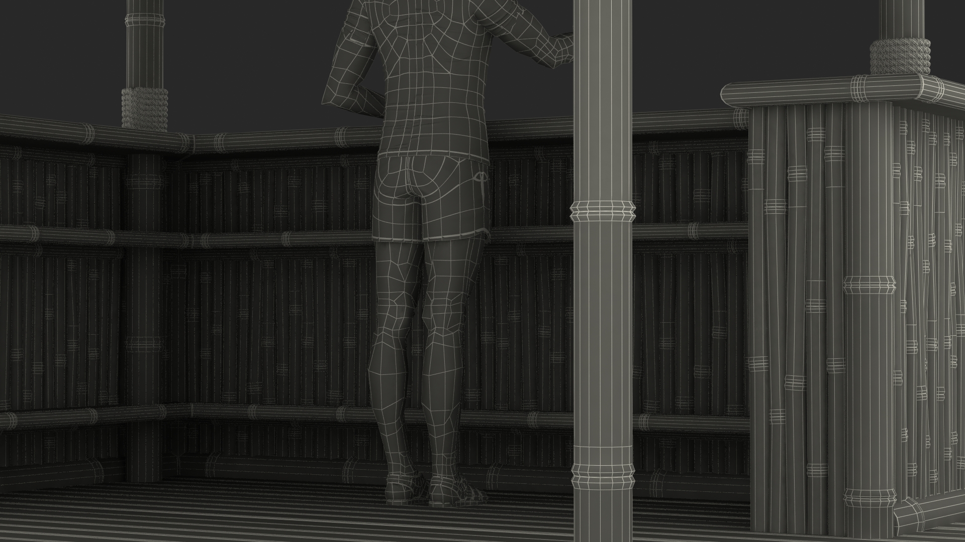 3D model Barman at Tiki Bar Rigged