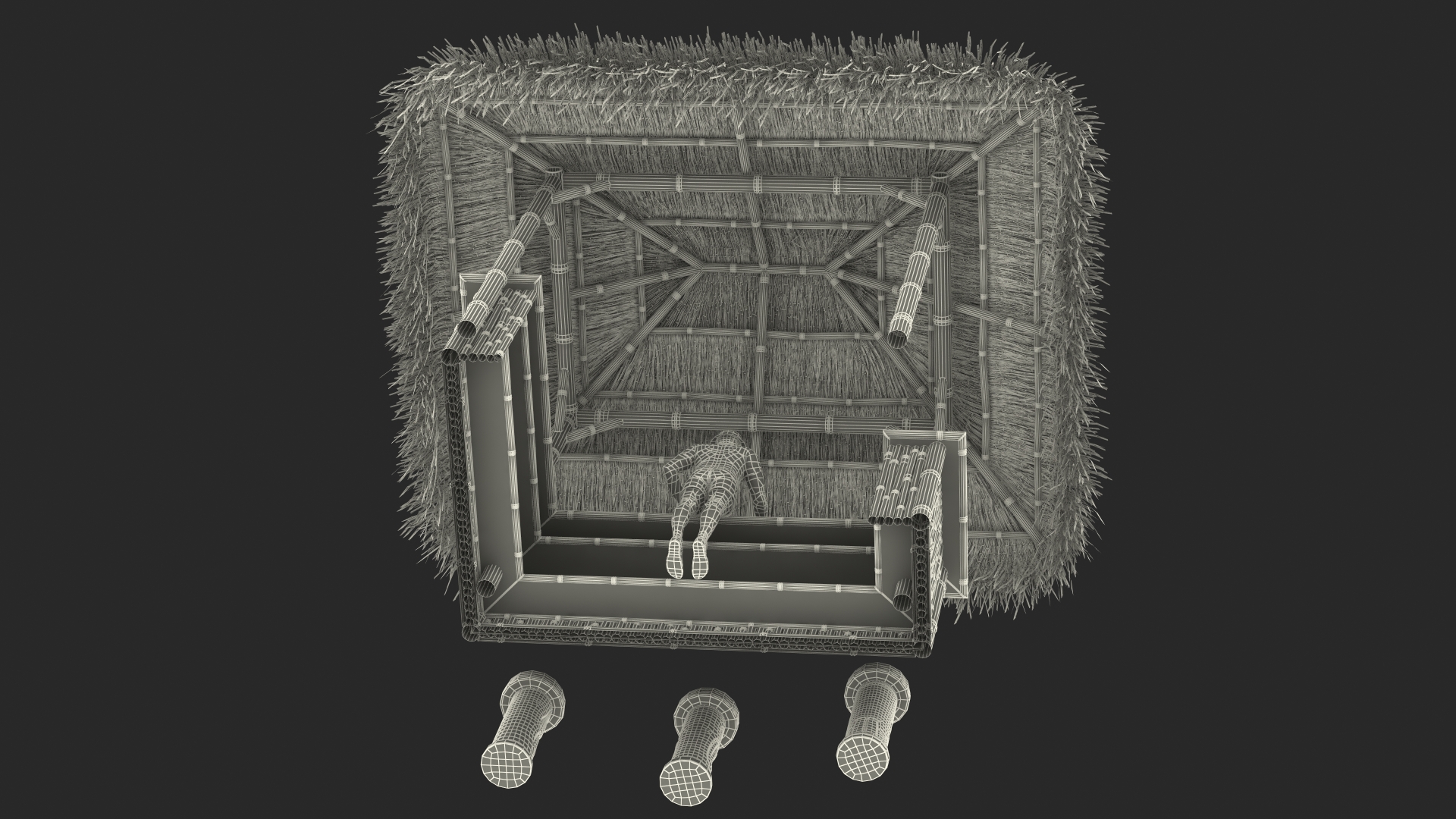 3D model Barman at Tiki Bar Rigged