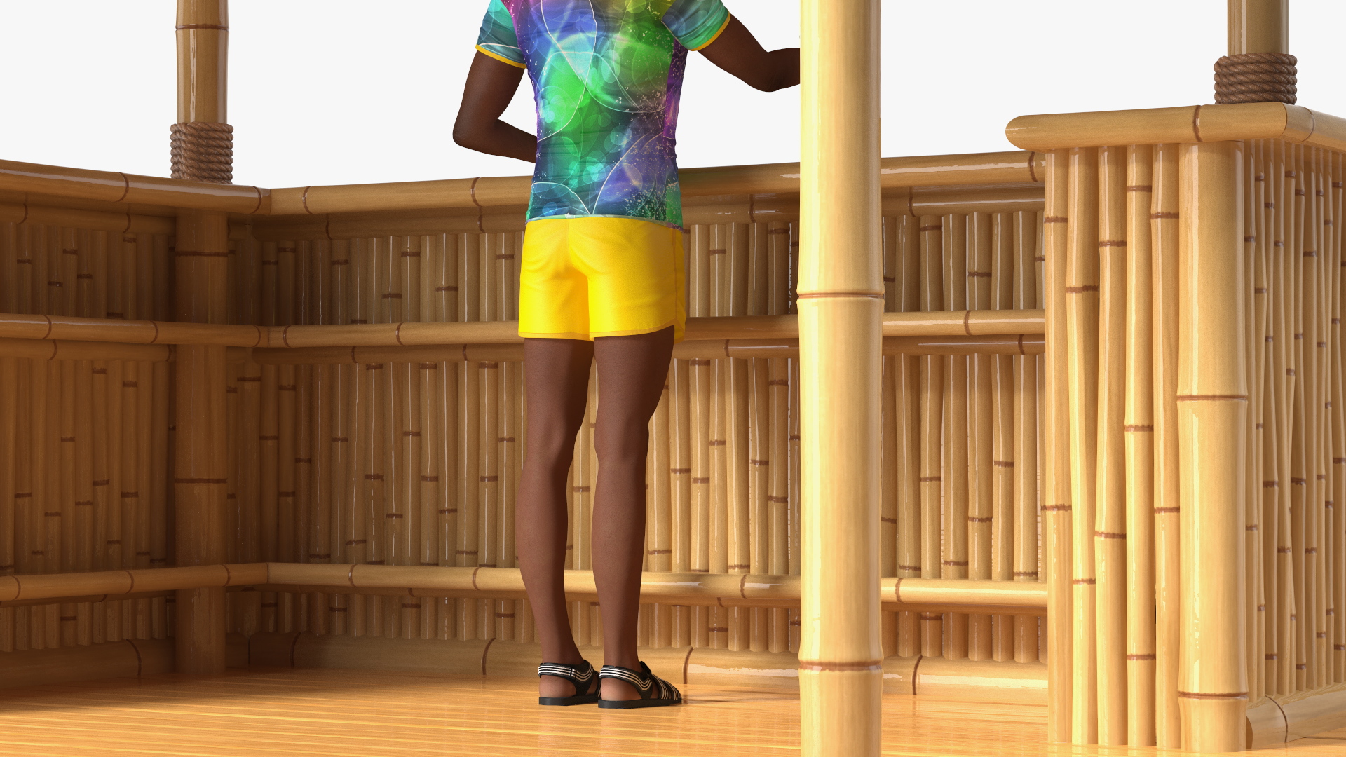 3D model Barman at Tiki Bar Rigged
