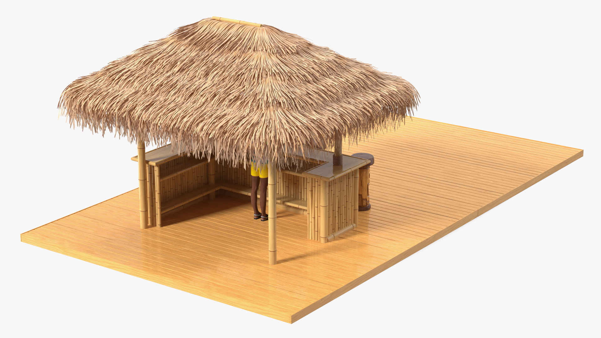 3D model Barman at Tiki Bar Rigged