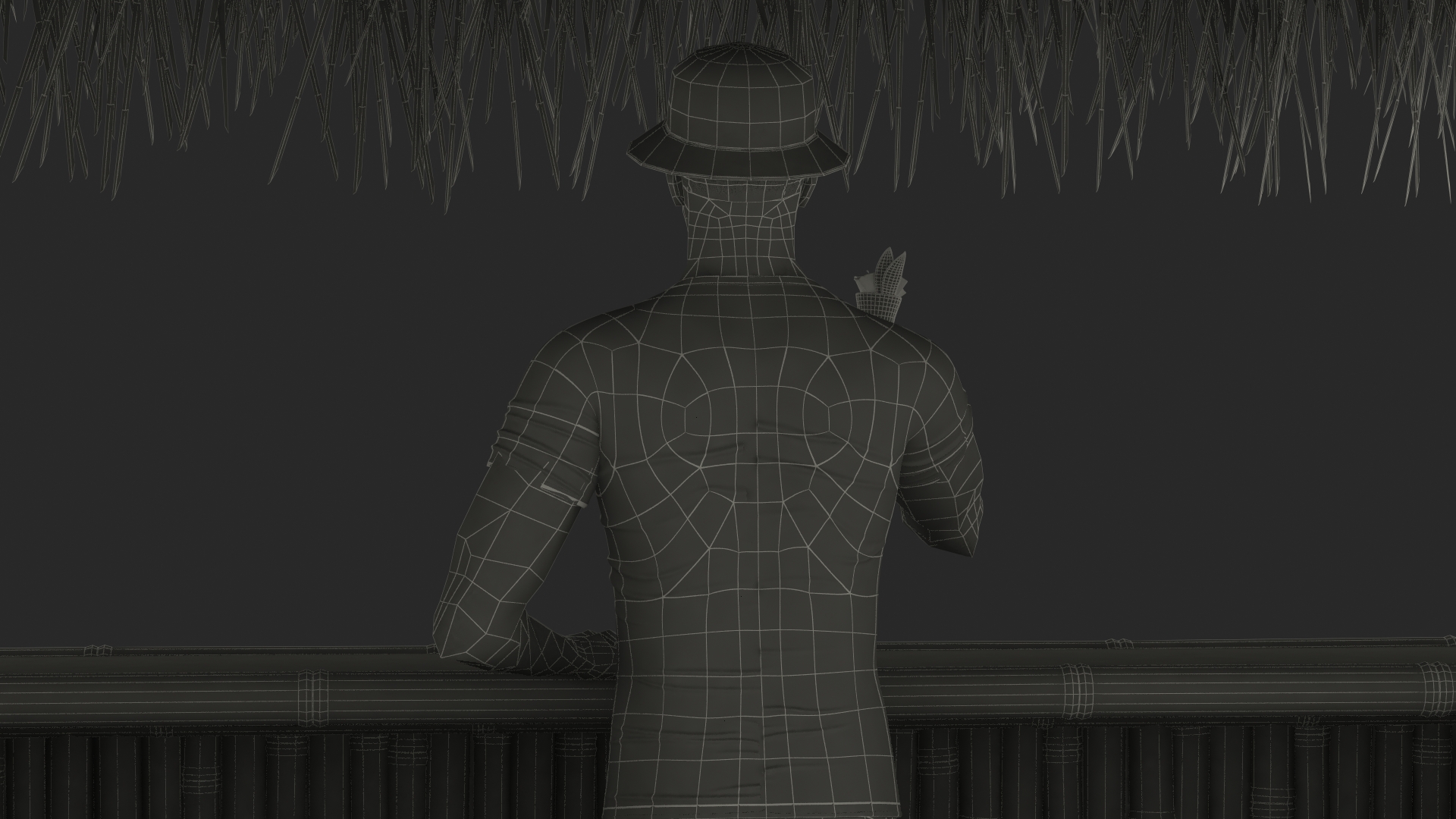 3D model Barman at Tiki Bar Rigged