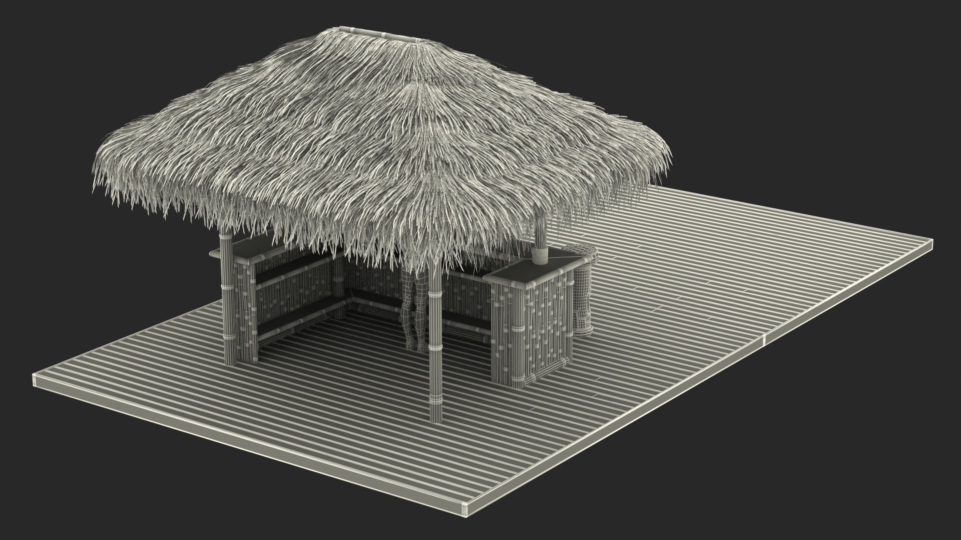 3D model Barman at Tiki Bar Rigged