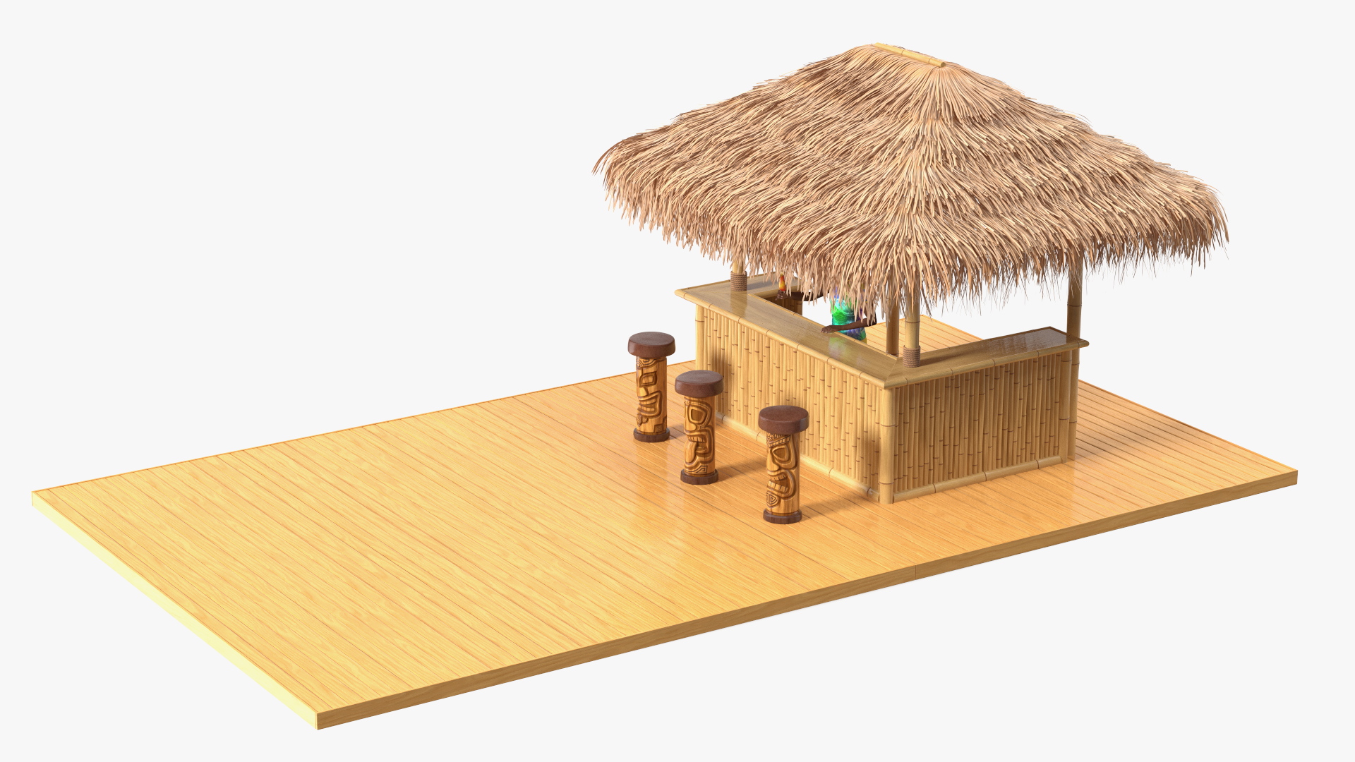 3D model Barman at Tiki Bar Rigged