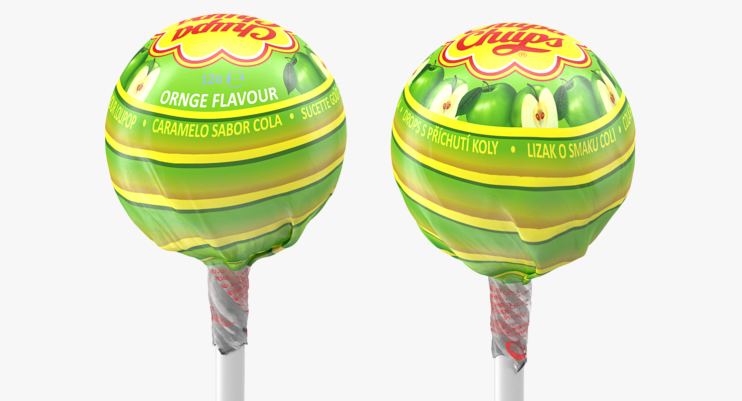 Apple Lollipop Chupa Chups Wrapped 3D model