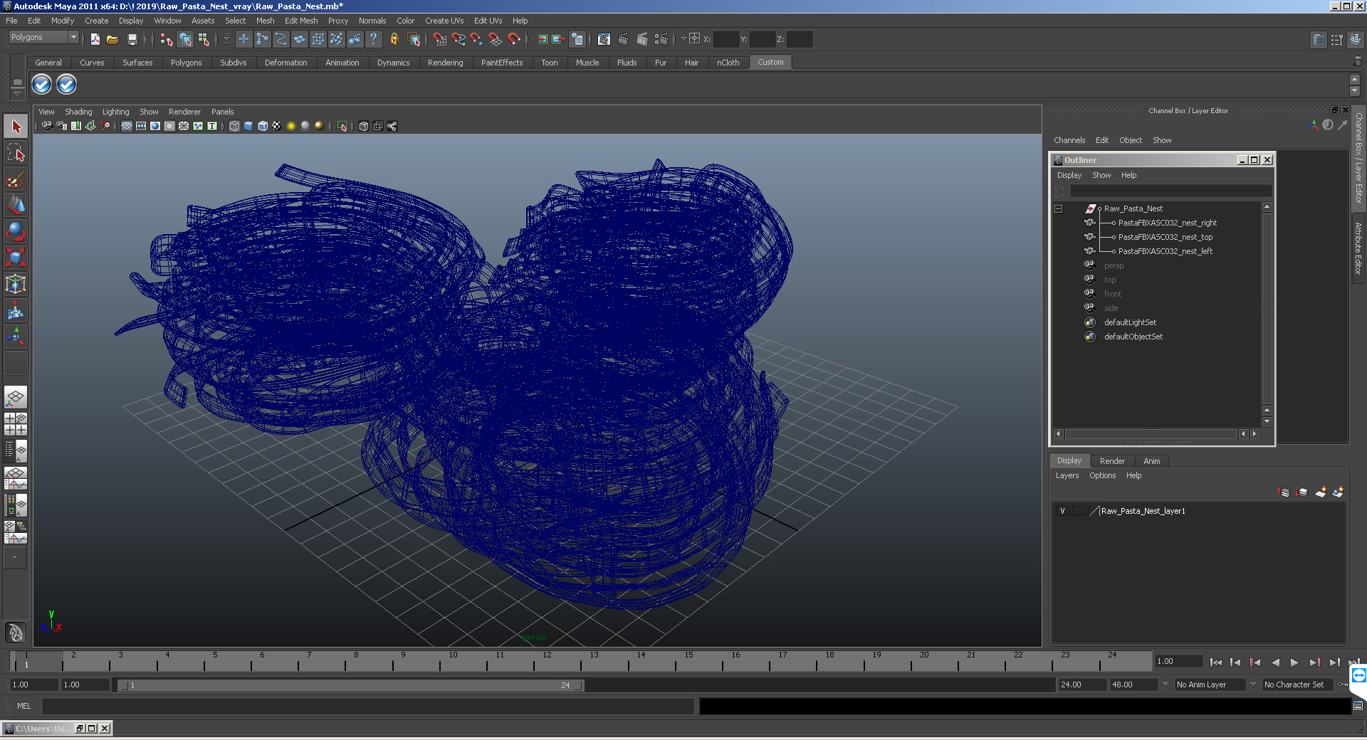 Raw Pasta Nest 3D model