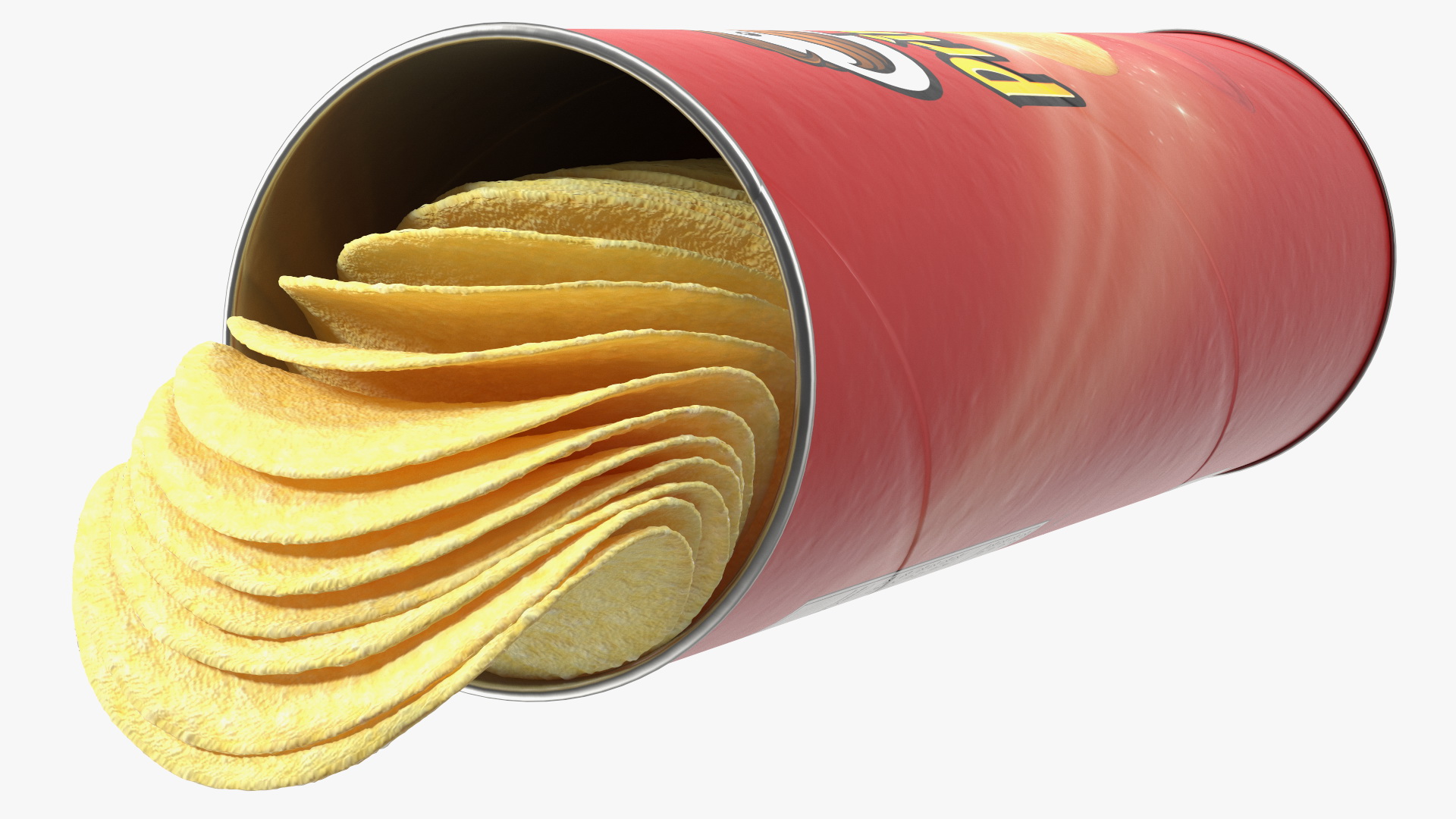 3D model Opened Tube of Pringles Original Potato Chips