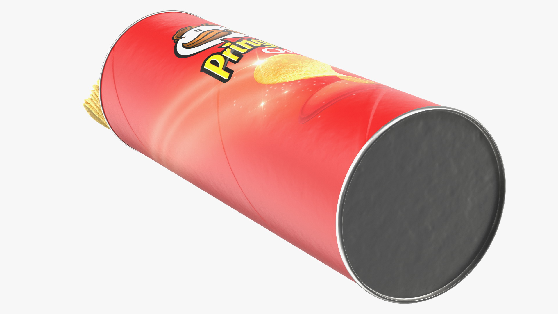 3D model Opened Tube of Pringles Original Potato Chips