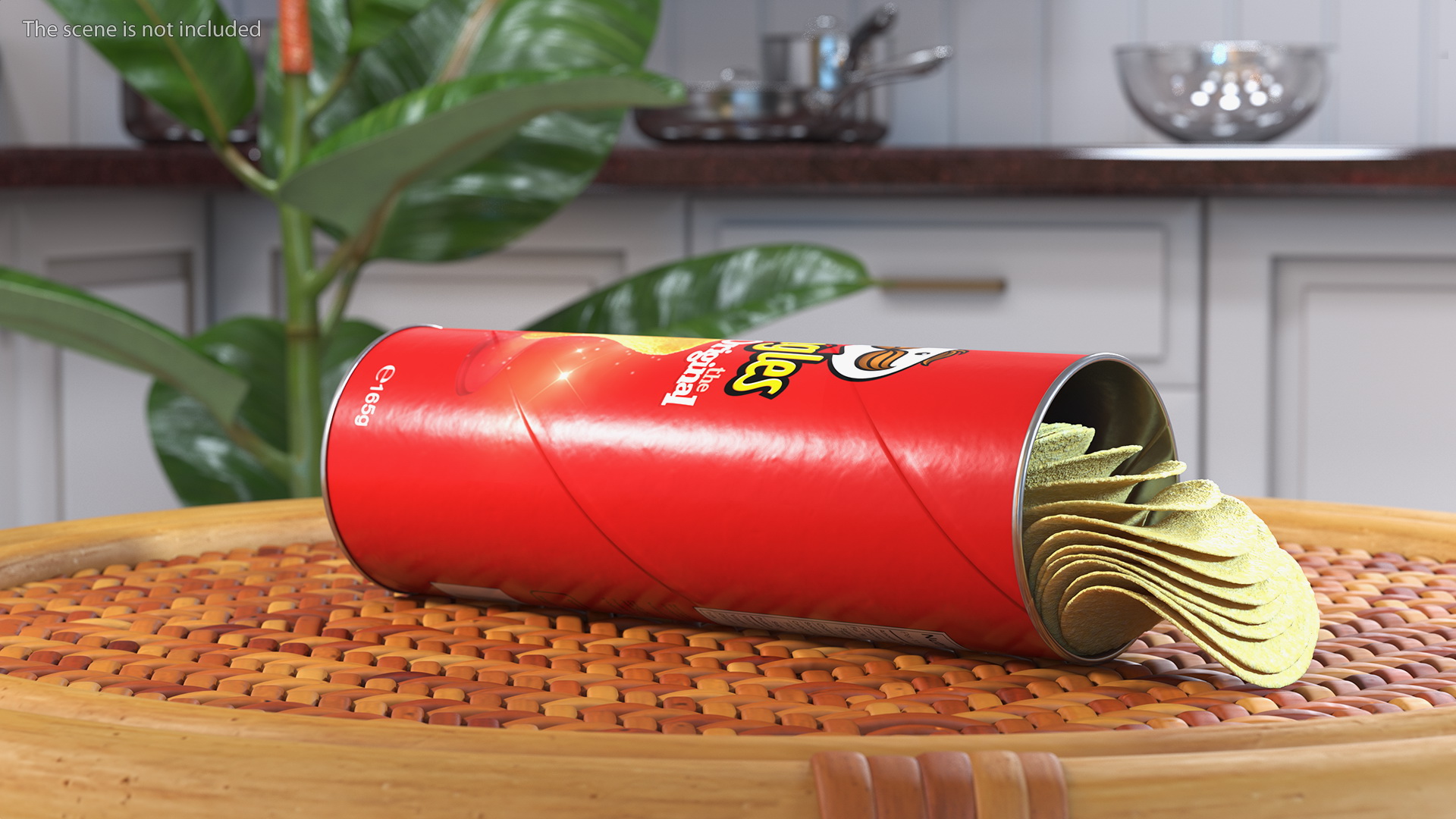 3D model Opened Tube of Pringles Original Potato Chips