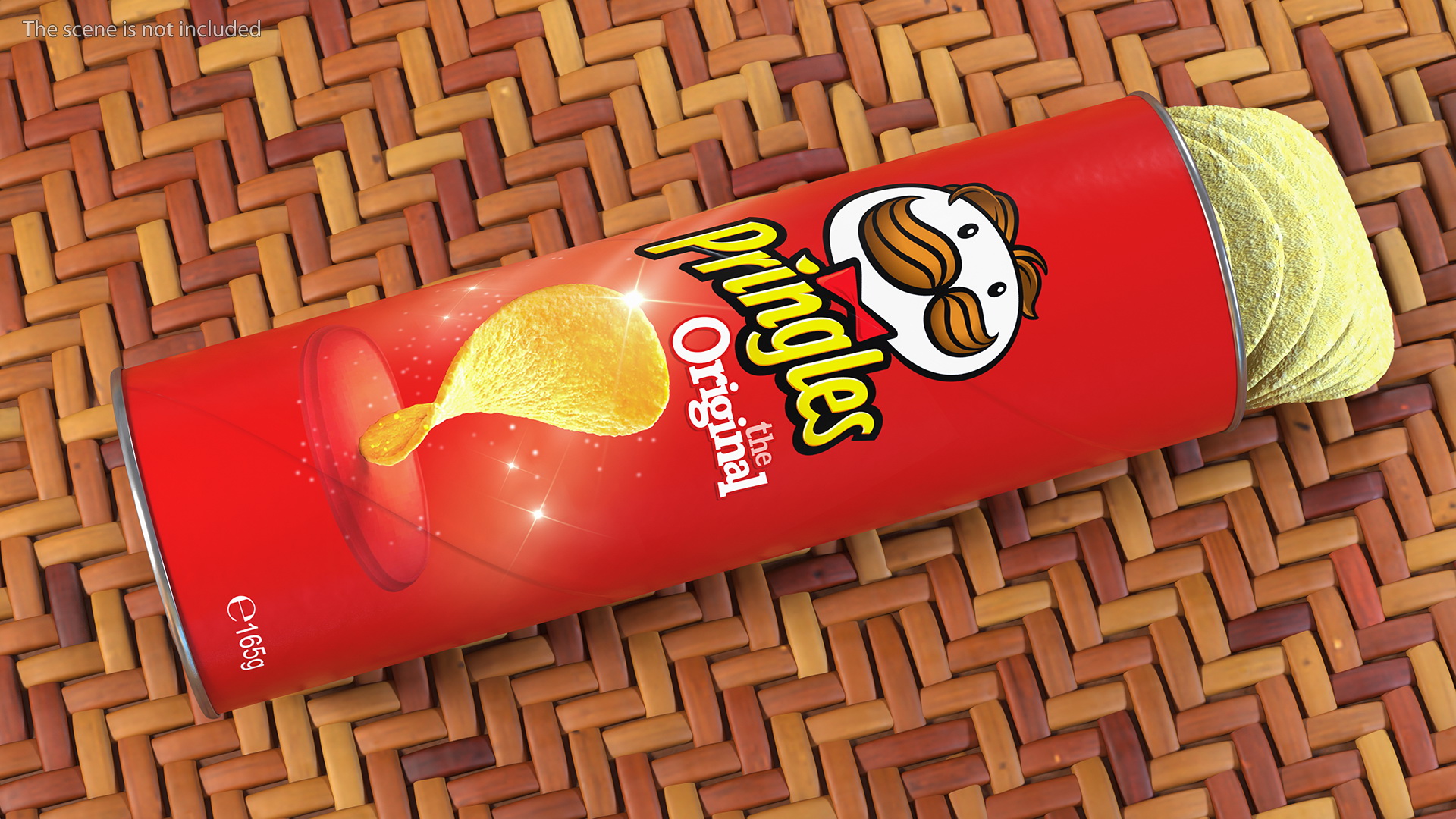 3D model Opened Tube of Pringles Original Potato Chips