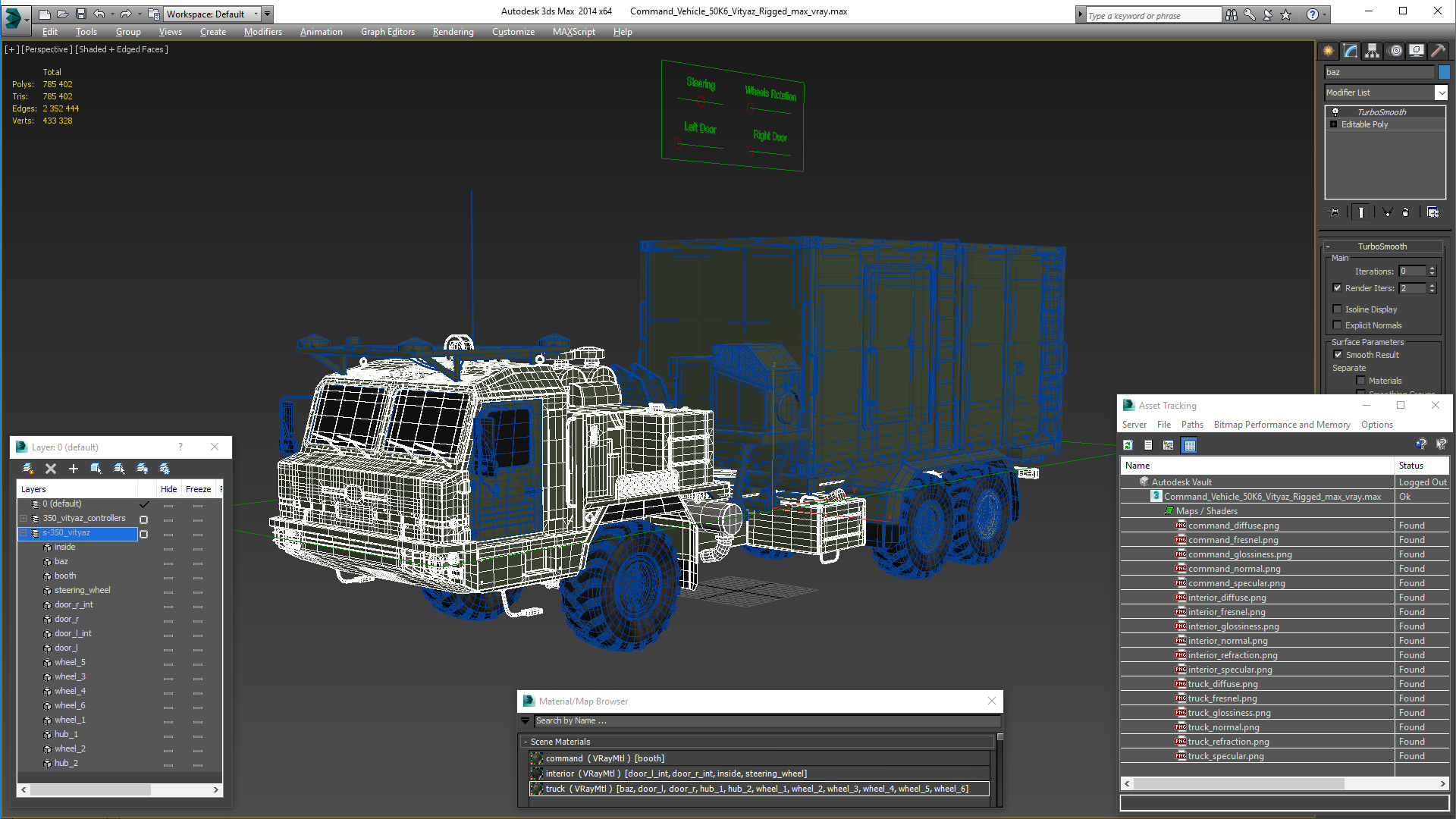 Command Vehicle 50K6 Vityaz Rigged 3D model