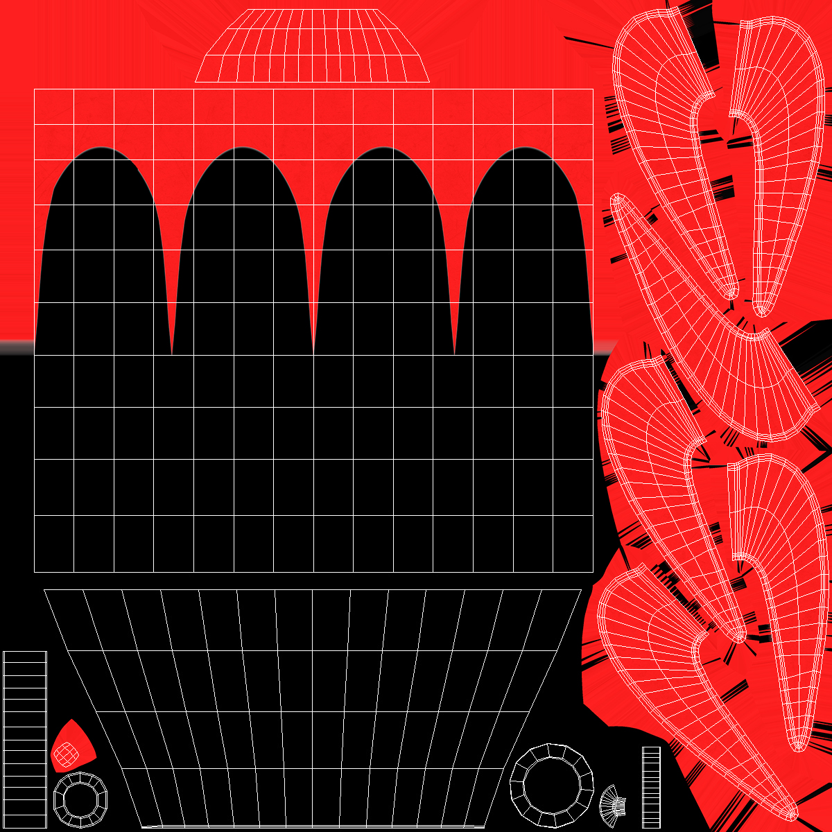 Retro Space Rocket Red 3D