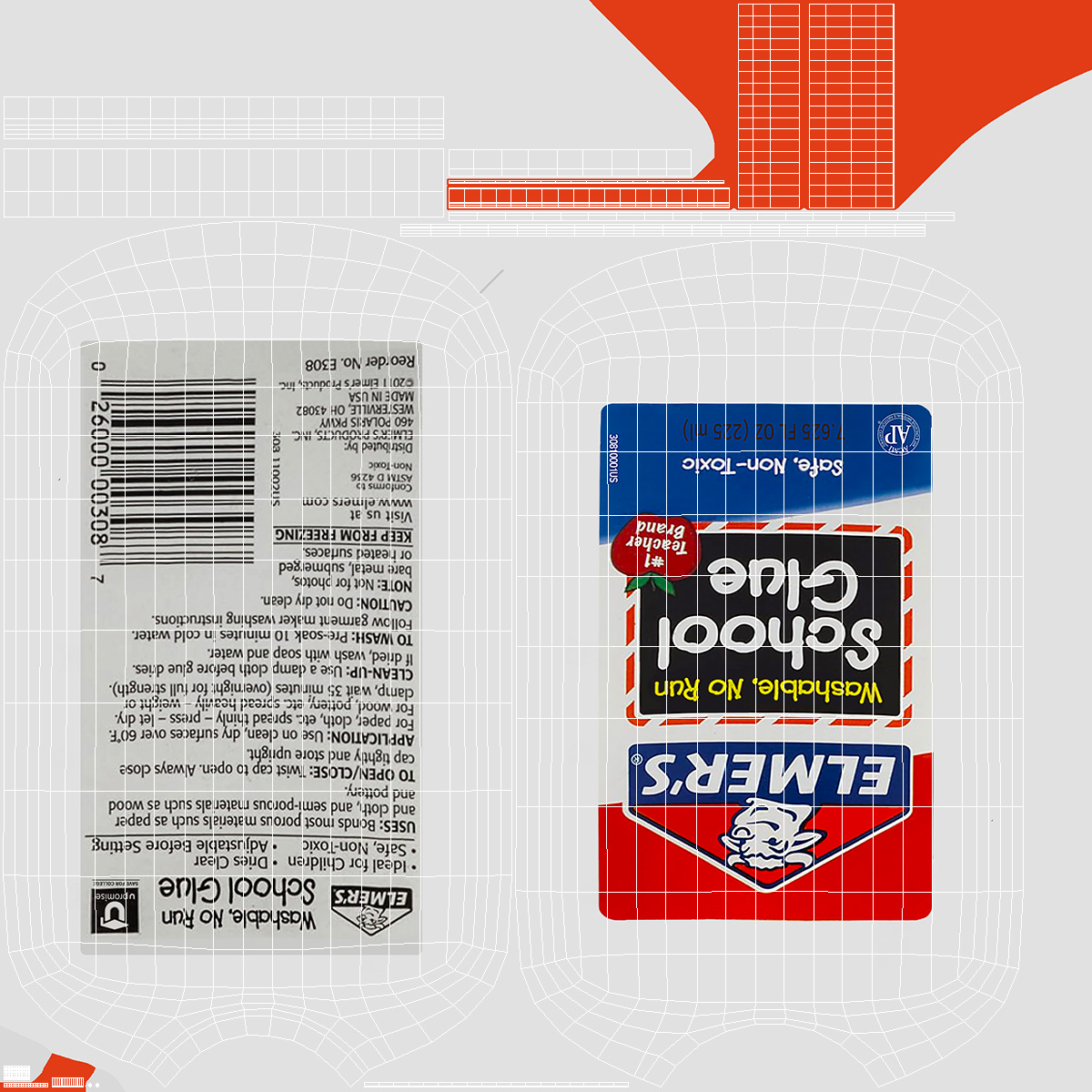 Washable School Glue Elmers 7 Oz 3D