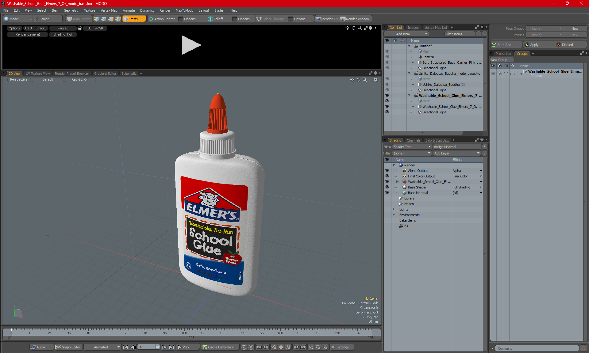 Washable School Glue Elmers 7 Oz 3D