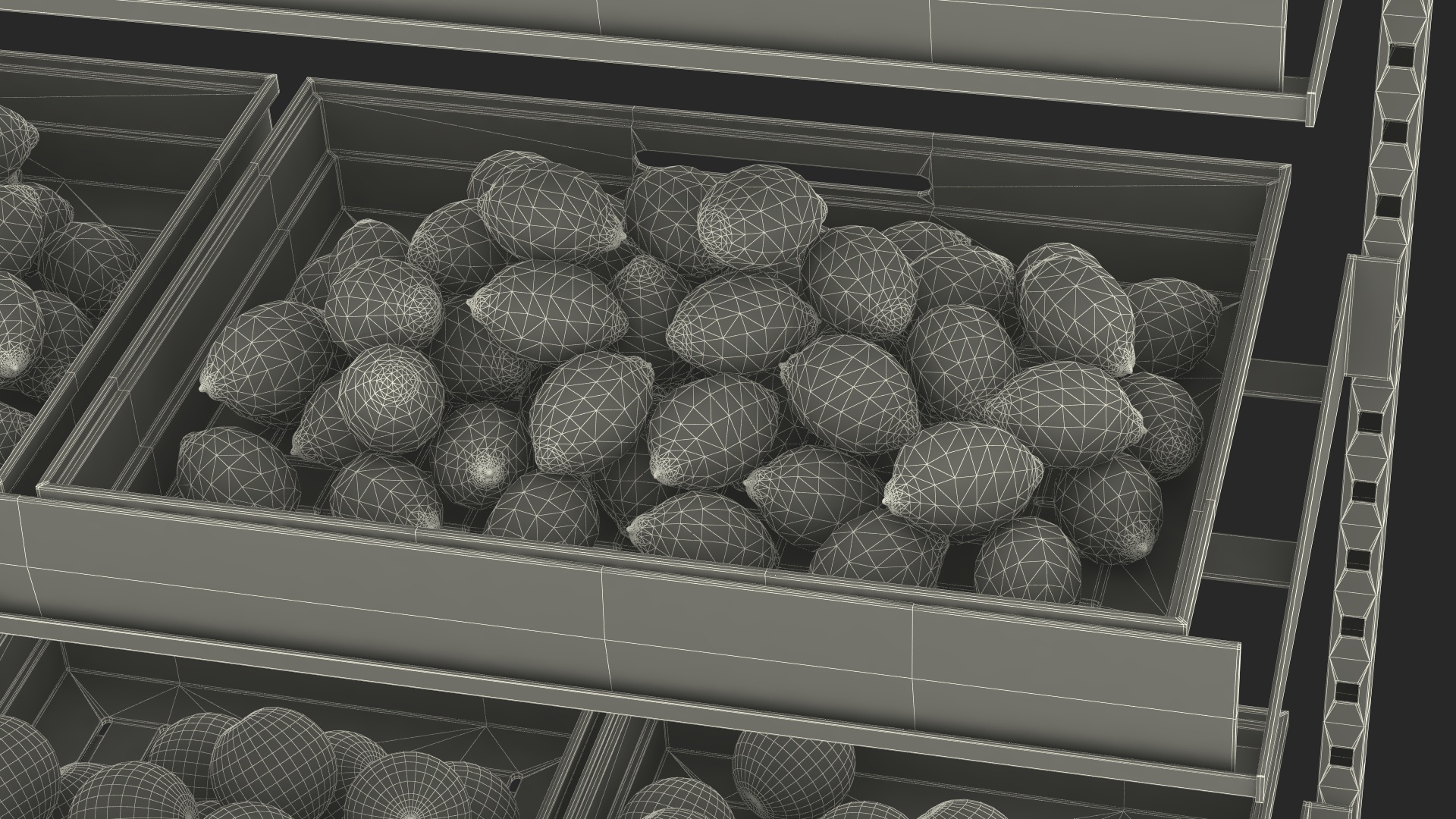 3D Supermarket Fruit Display Stand