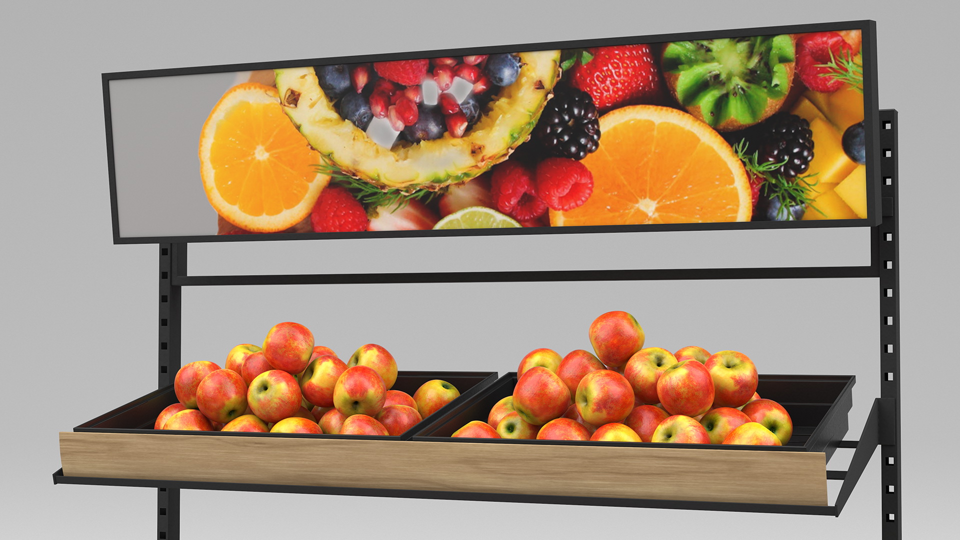 3D Supermarket Fruit Display Stand