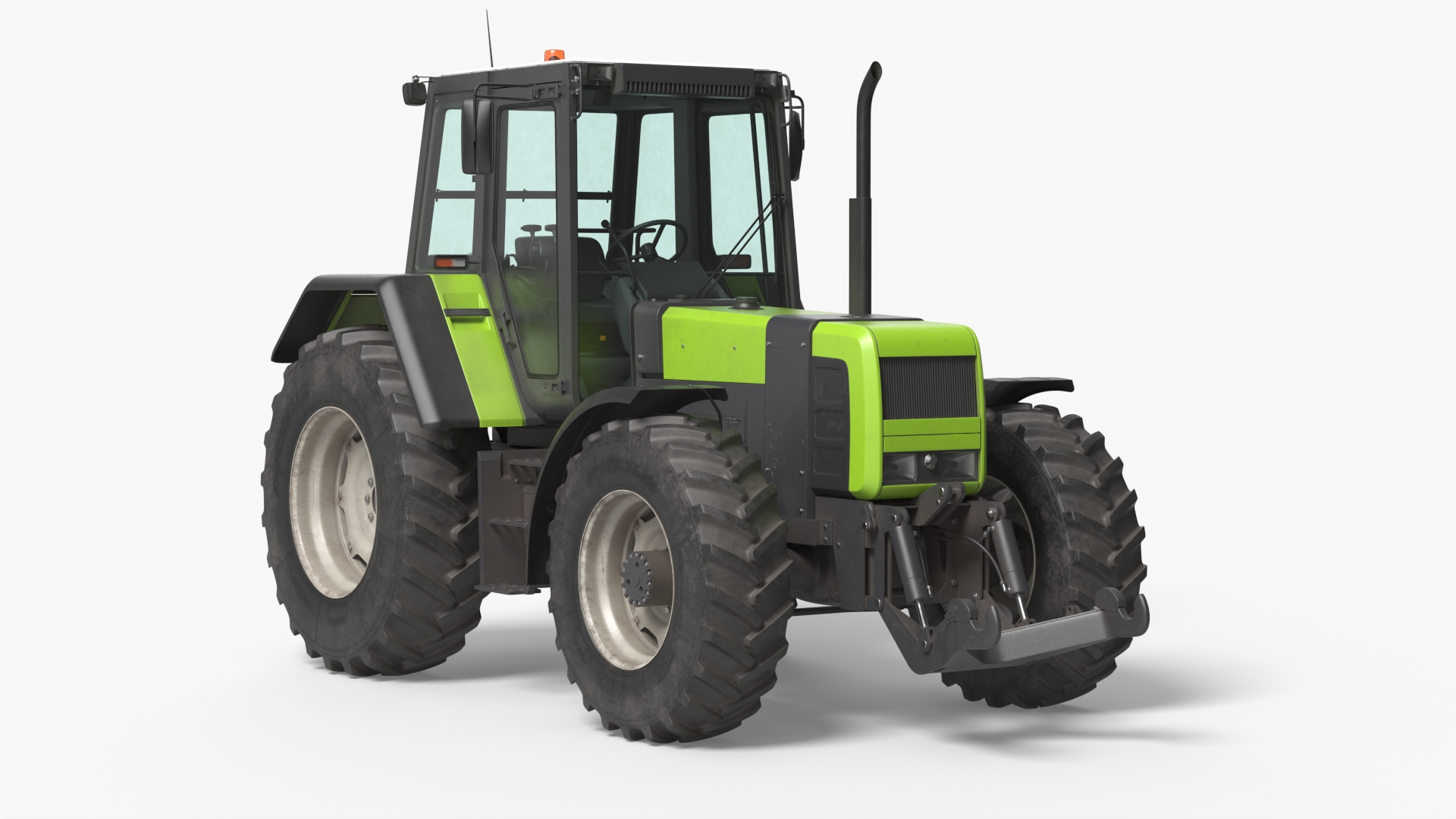 Agricultural Tractor with Round Hay Bale Green - view 12