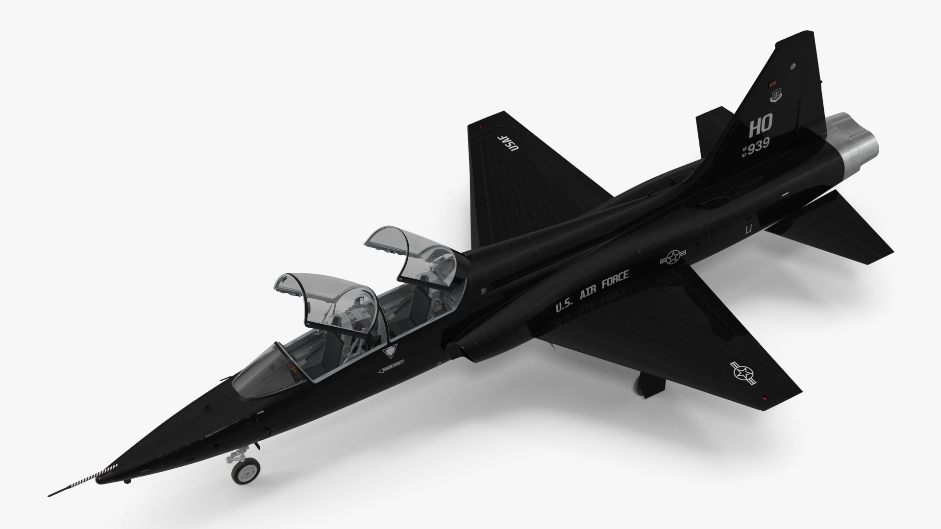 T-38 Talon USAF Jet Trainer Black Rigged for Maya 3D model