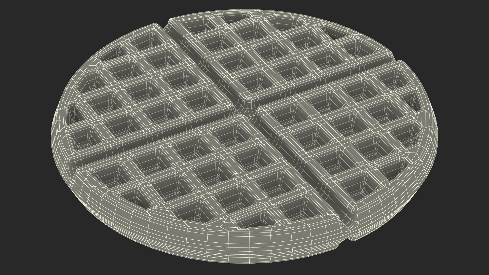 3D model Round Waffle Maker with Waffle