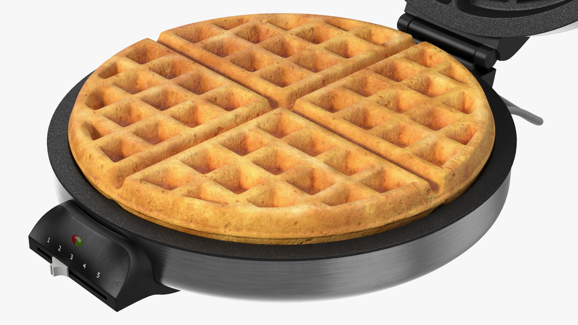 3D model Round Waffle Maker with Waffle