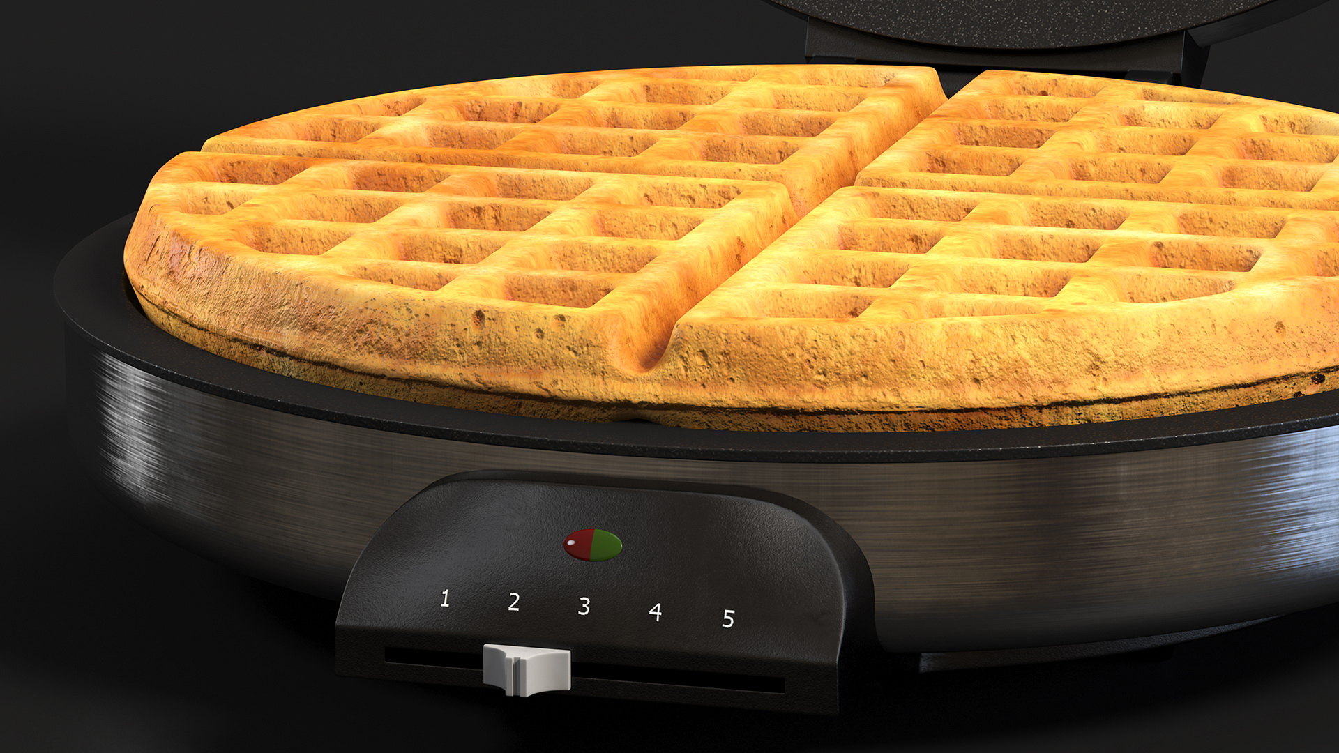3D model Round Waffle Maker with Waffle