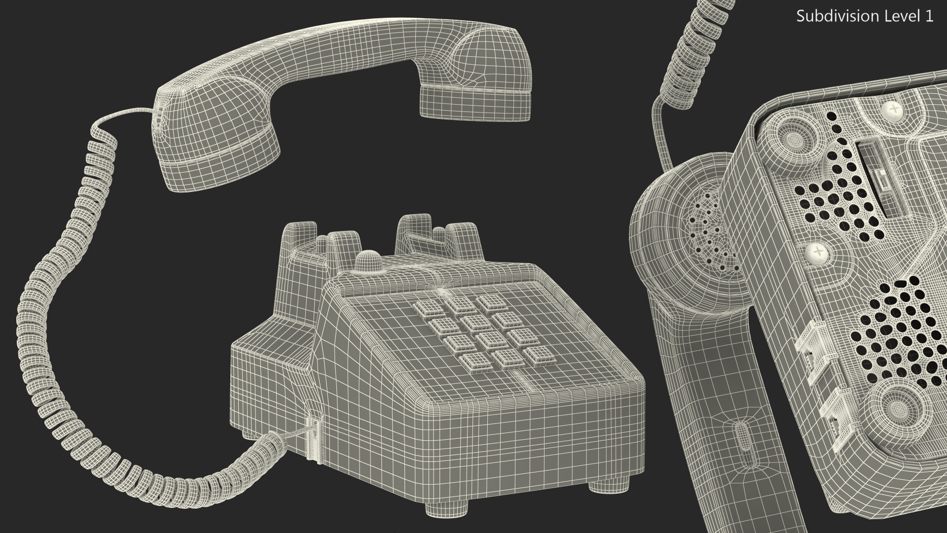 Bittel Vintage Retro Telephone Off Hook 3D model