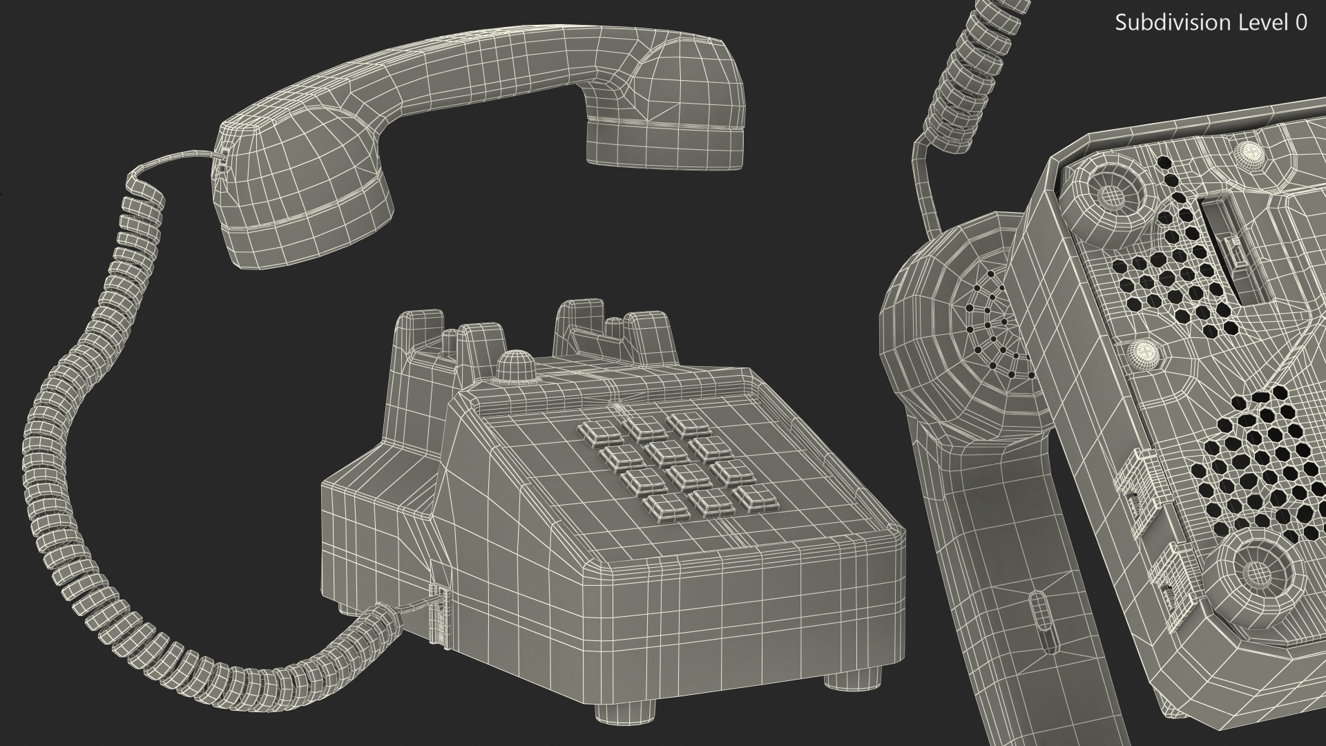 Bittel Vintage Retro Telephone Off Hook 3D model