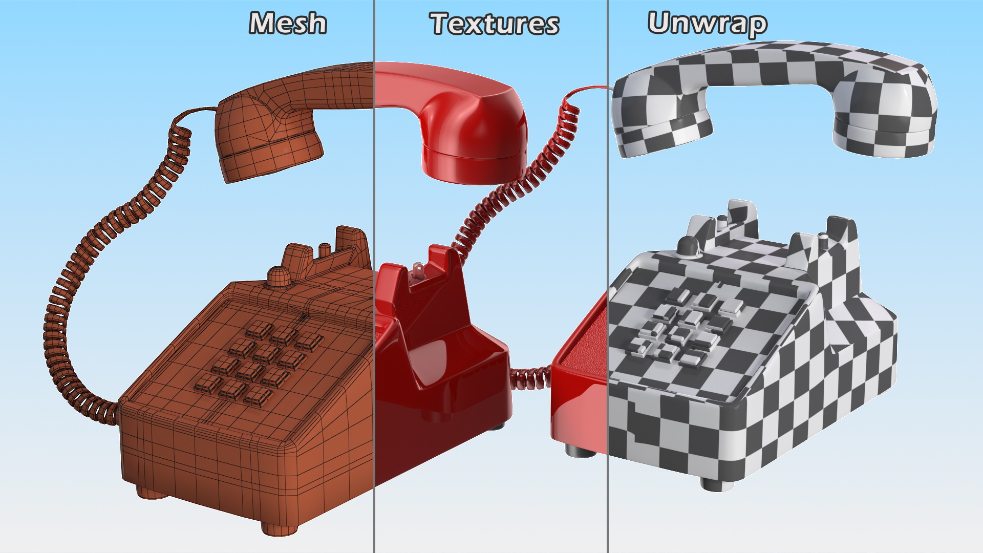 Bittel Vintage Retro Telephone Off Hook 3D model