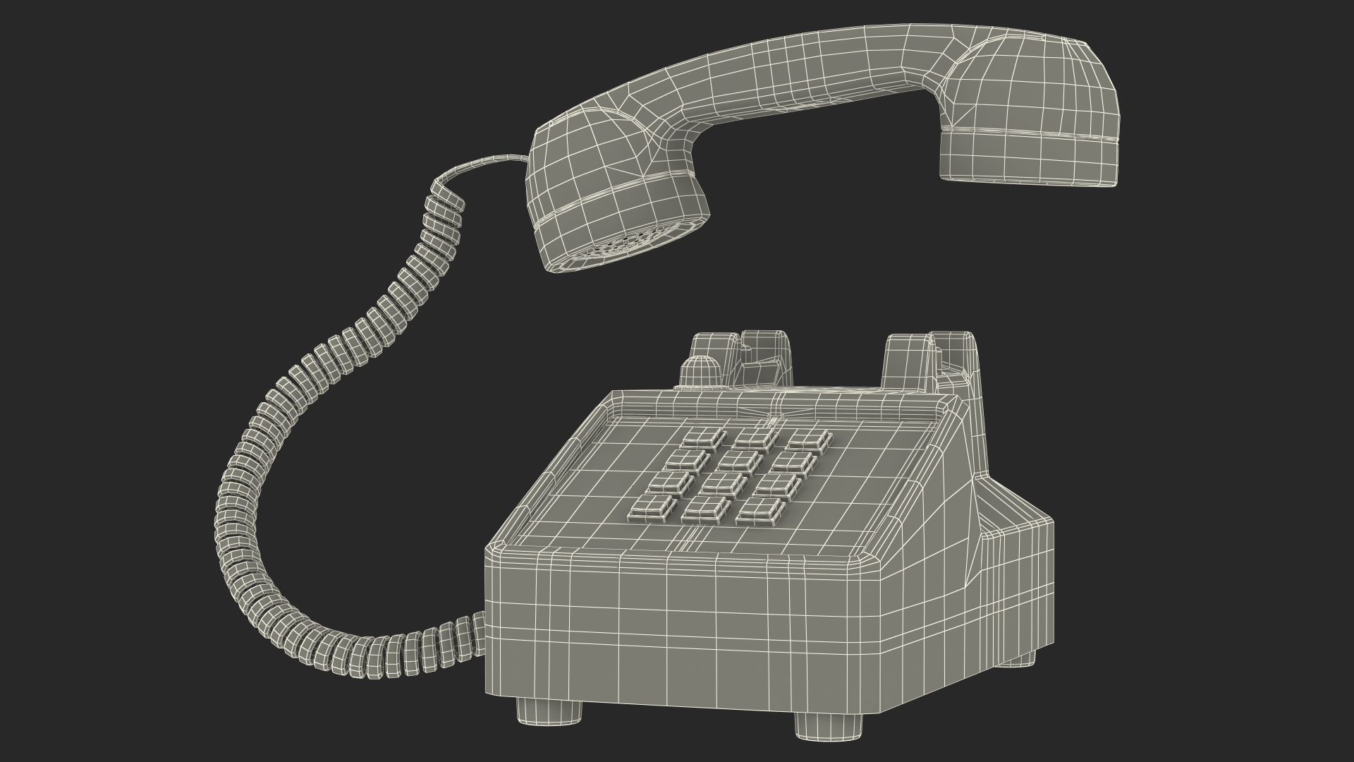 Bittel Vintage Retro Telephone Off Hook 3D model